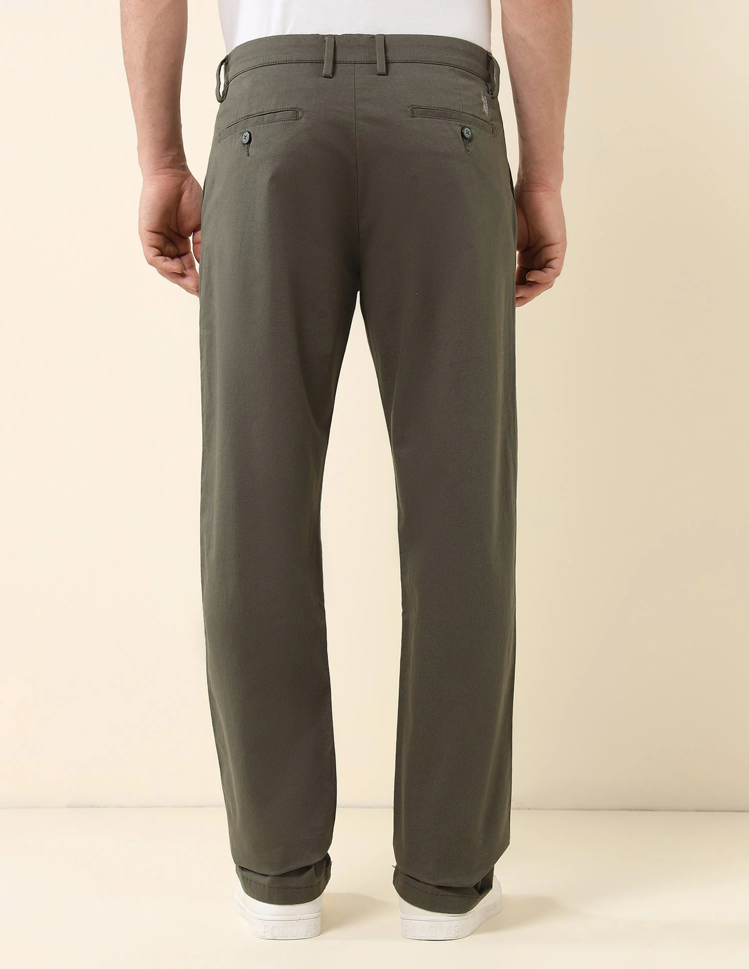 Solid Riley Fit Straight Fit Trousers - Image 5