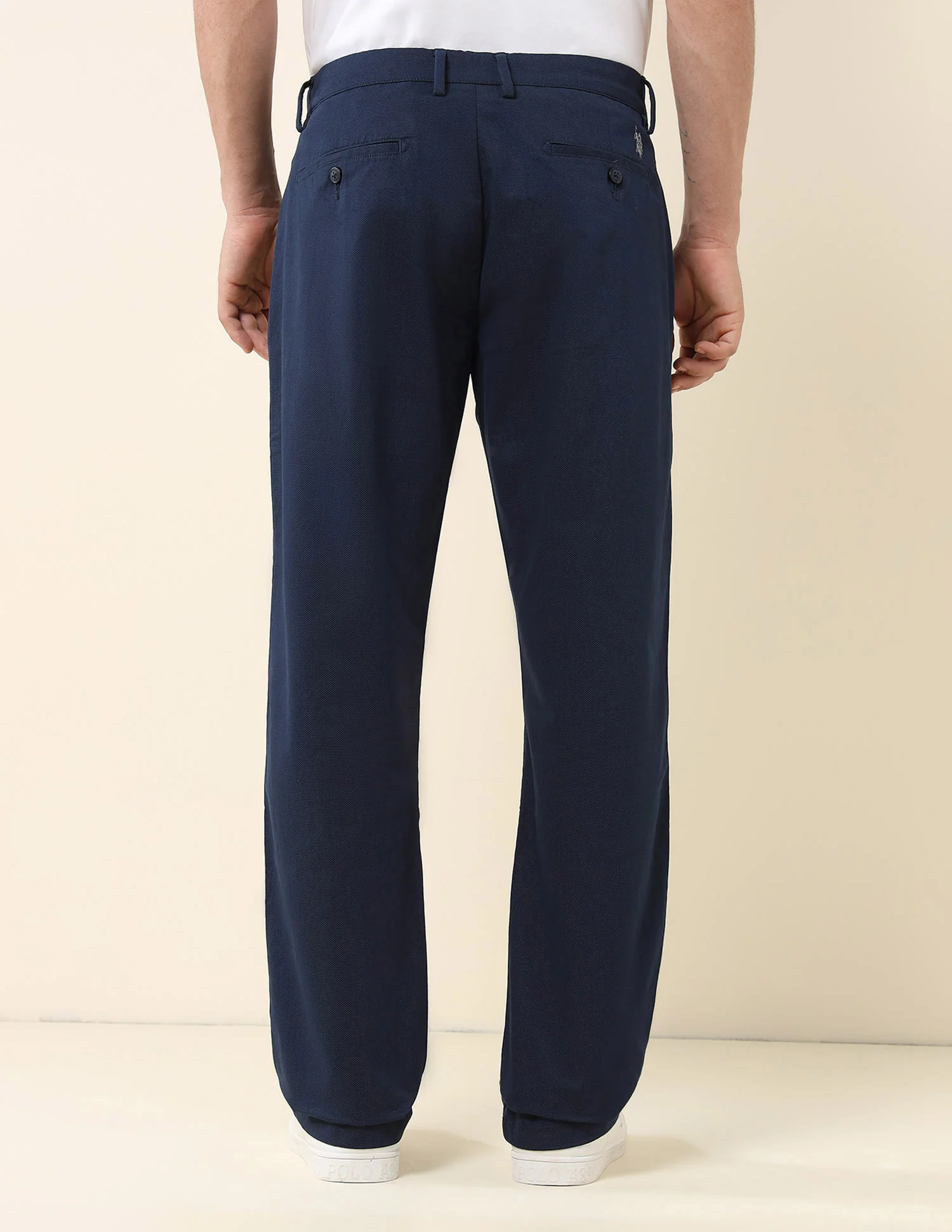 Solid Riley Fit Straight Fit Trousers - Image 5