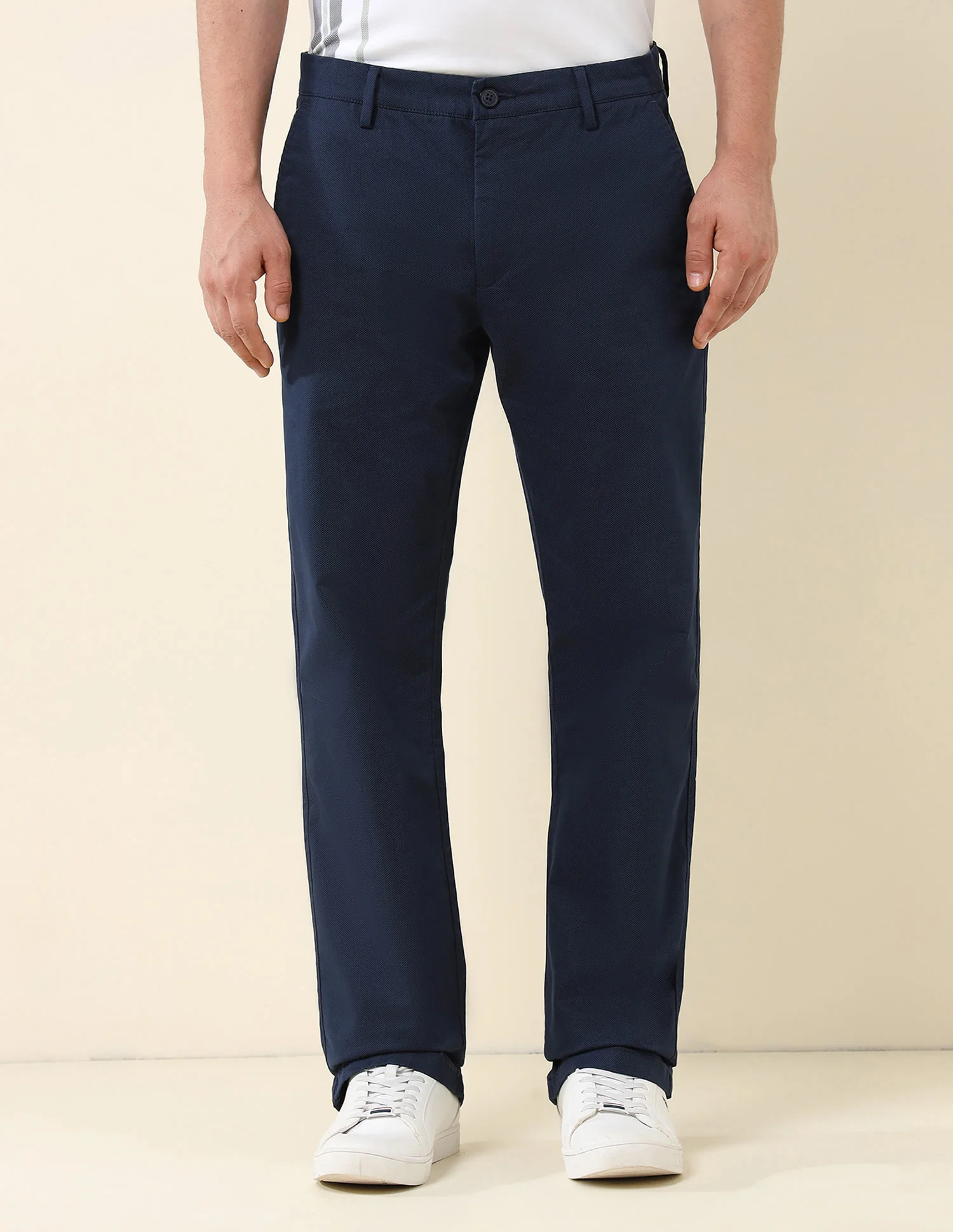Solid Riley Fit Straight Fit Trousers - Image 6