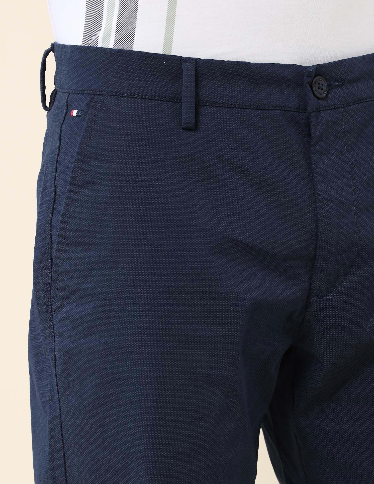 Solid Riley Fit Straight Fit Trousers - Image 7