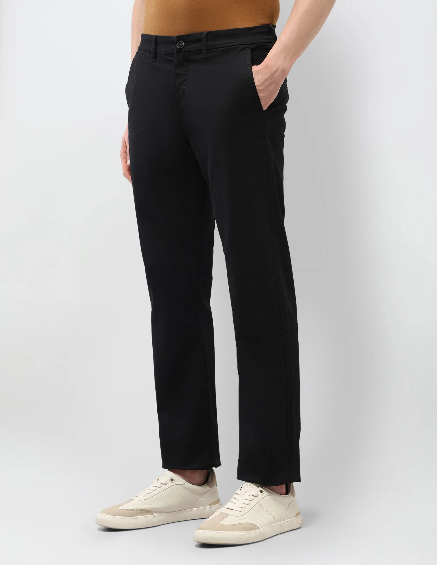 Solid Riley Straight Fit Trousers - Image 4