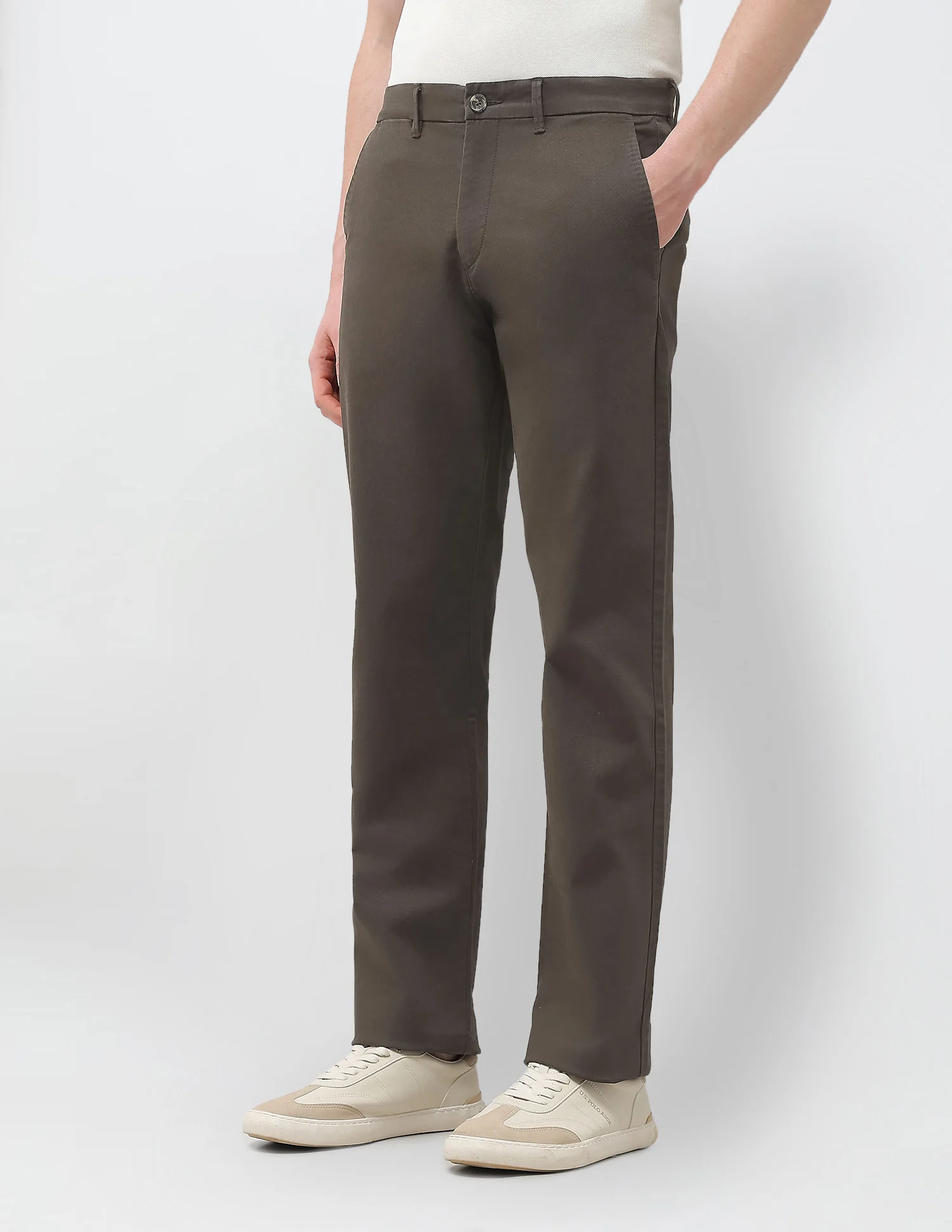 Solid Riley Straight Fit Trousers - Image 4