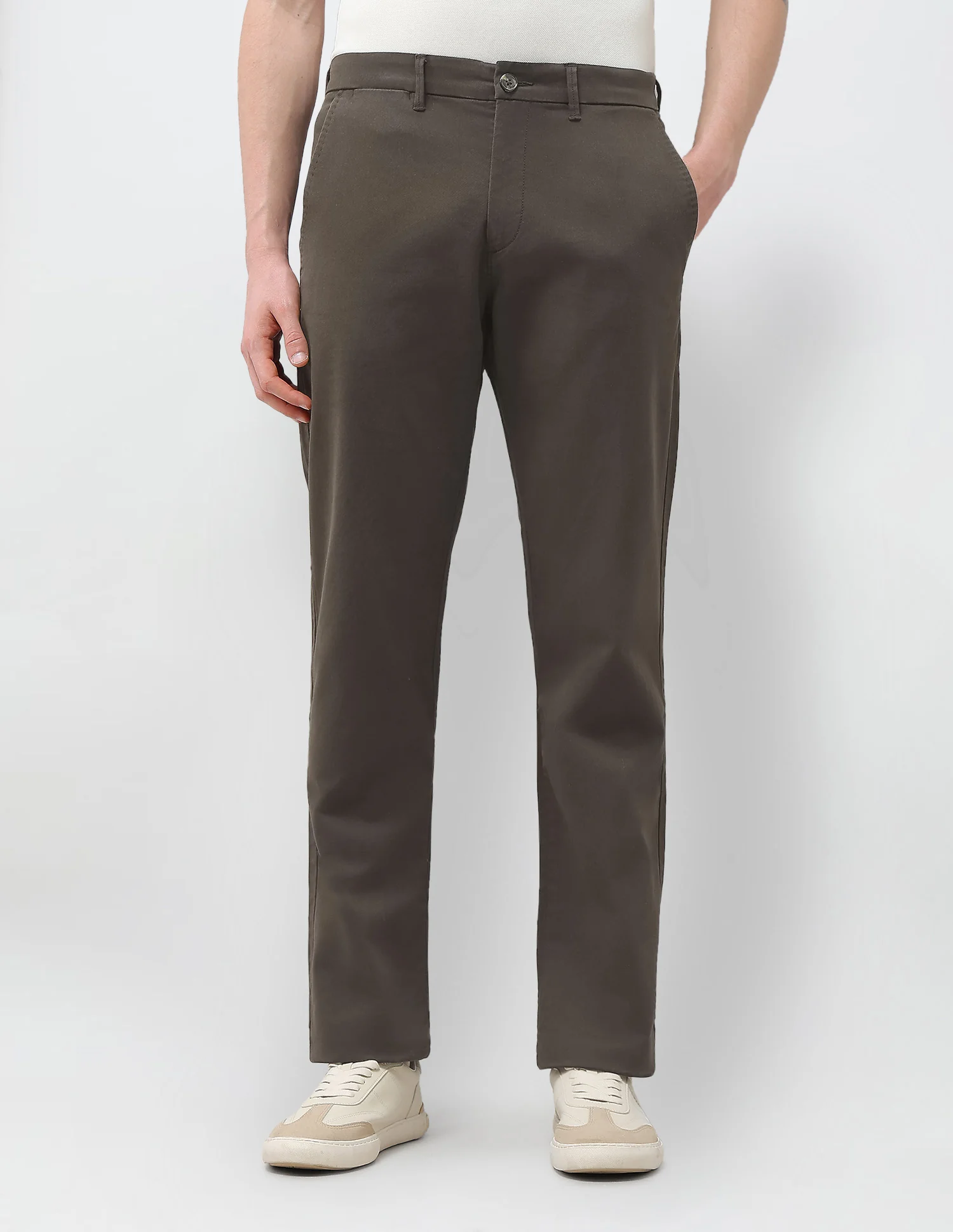 Solid Riley Straight Fit Trousers - Image 6