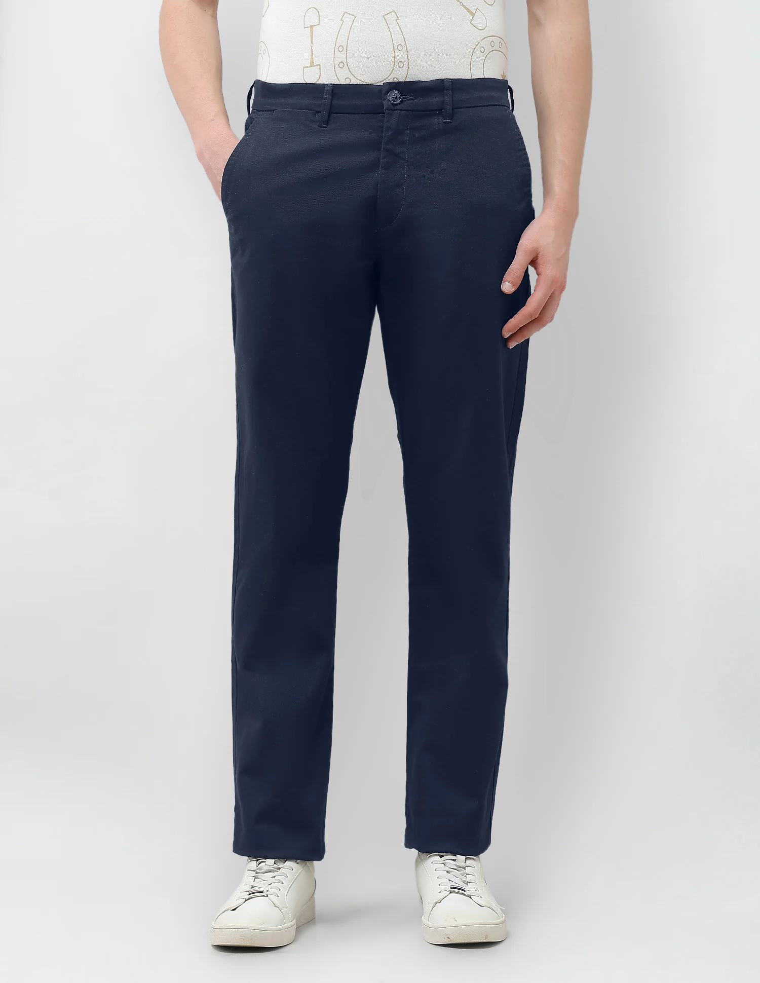 Solid Riley Straight Fit Trousers - Image 6