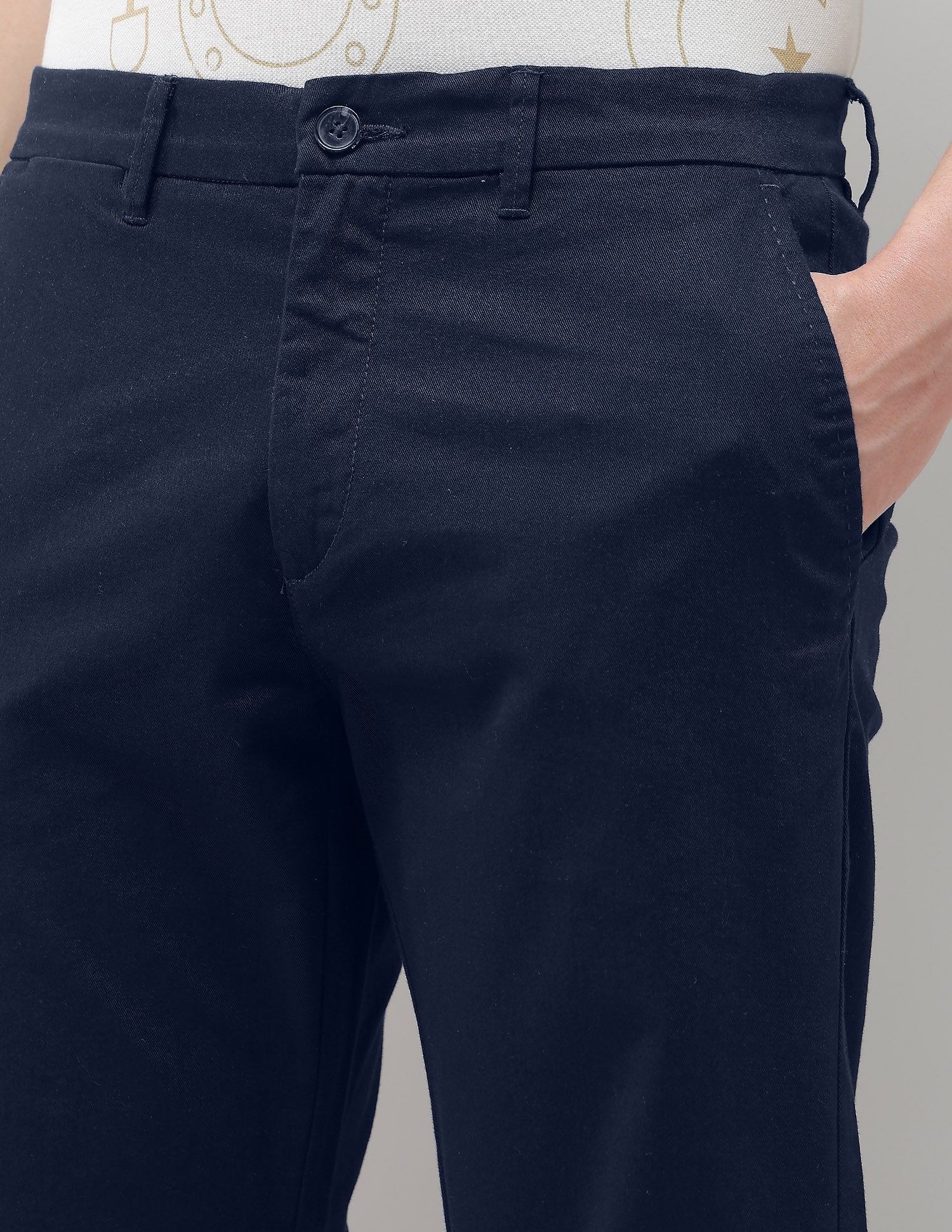 Solid Riley Straight Fit Trousers - Image 7