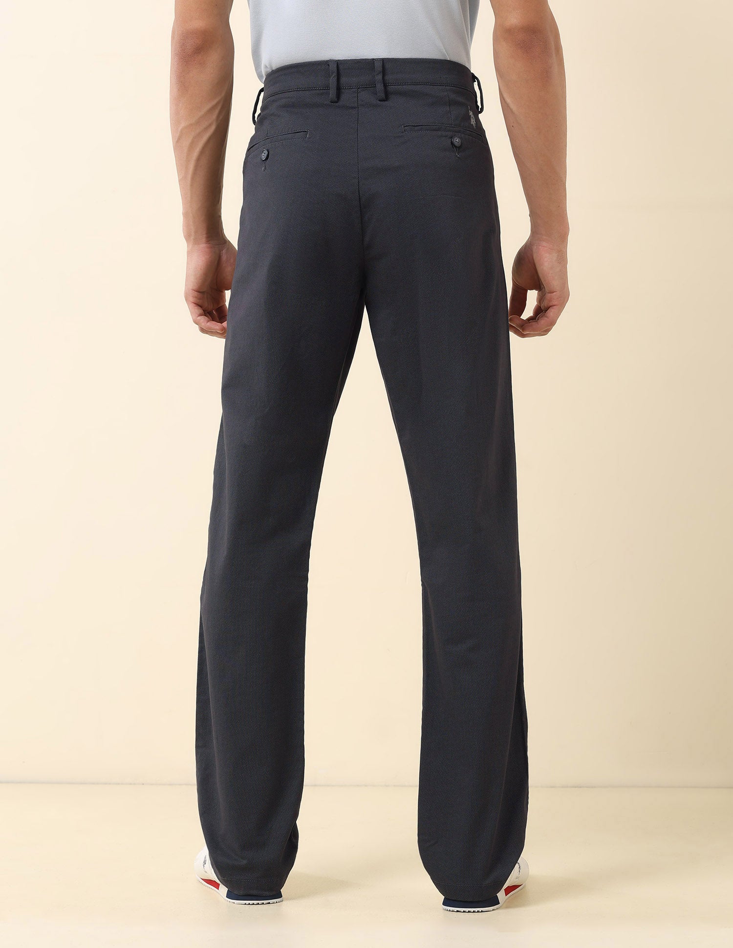 Solid Riley Straight Fit Trousers - Image 5