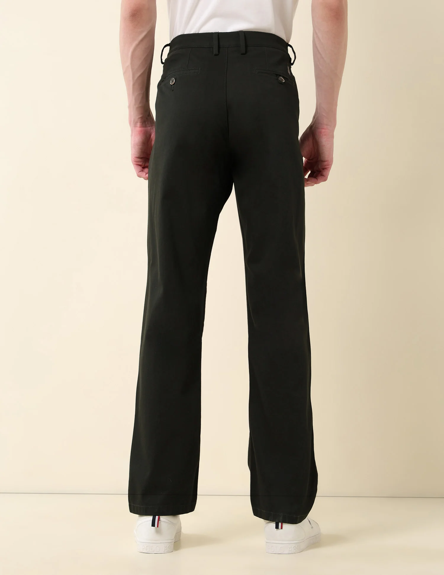 Solid Riley Straight Fit Twill Trousers - Image 5