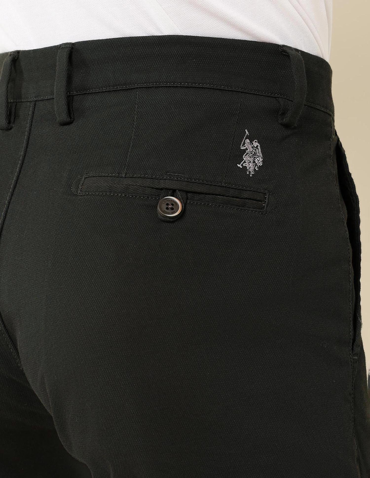 Solid Riley Straight Fit Twill Trousers - Image 8