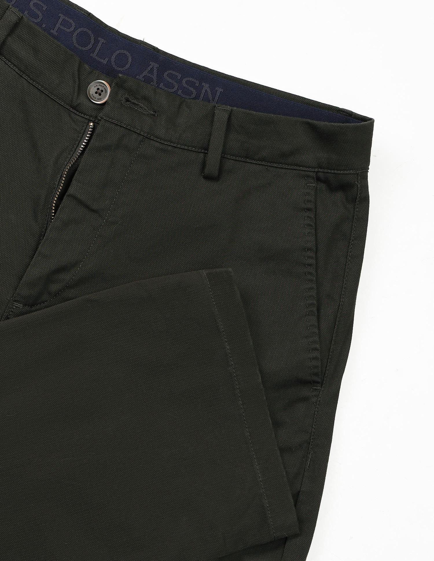 Solid Riley Straight Fit Twill Trousers - Image 9