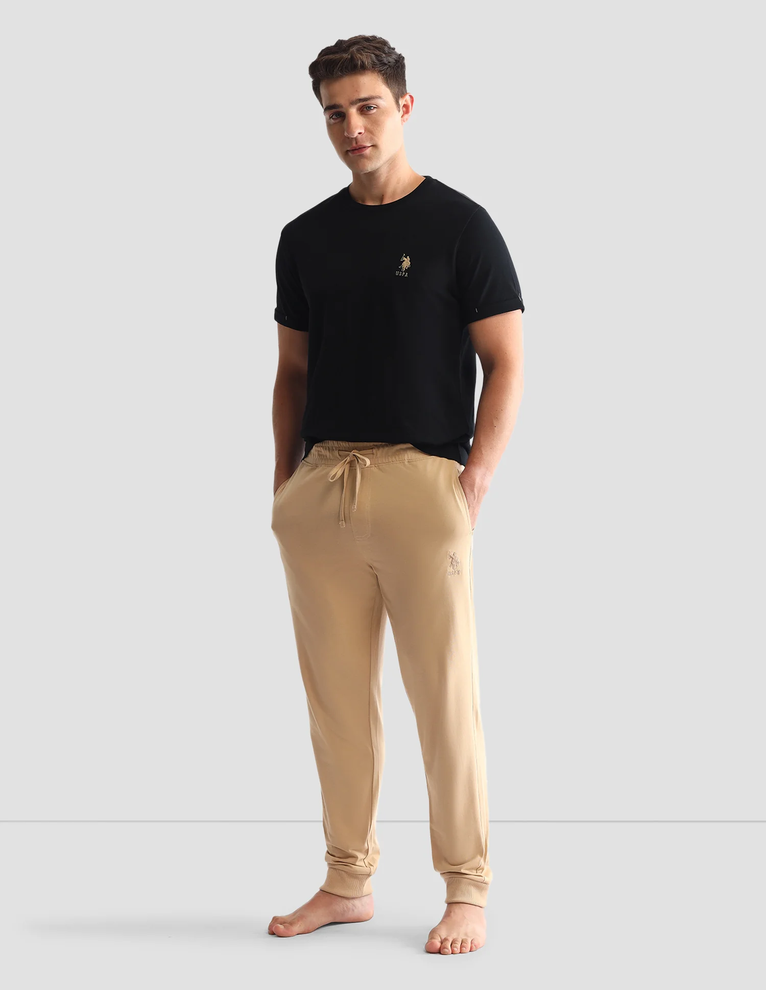 Solid Round Neck Loungewear T-Shirt - Image 3