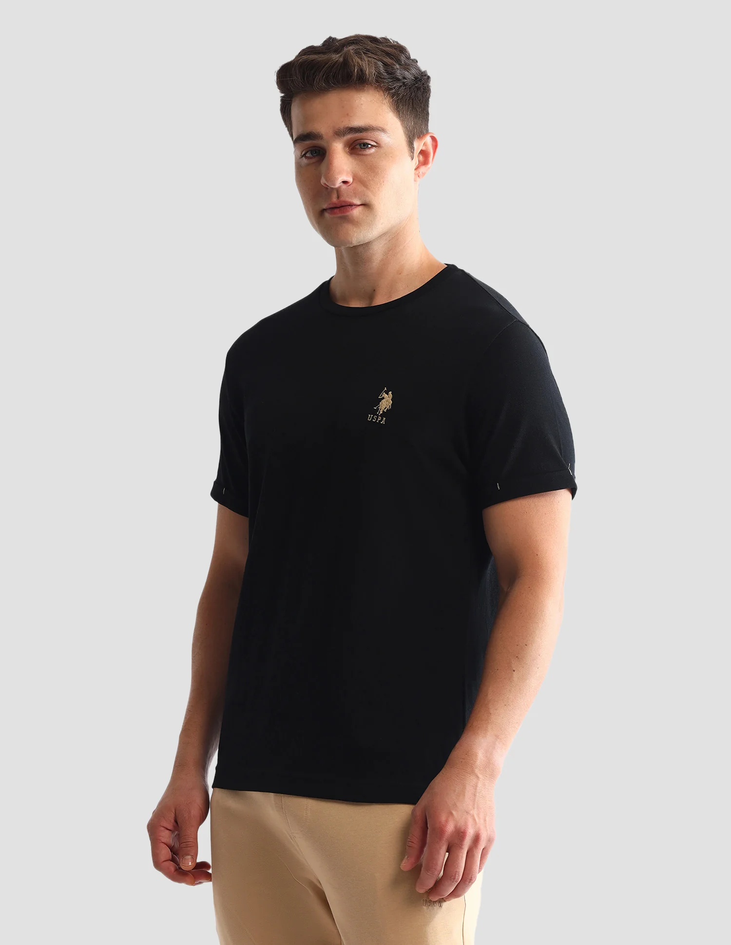 Solid Round Neck Loungewear T-Shirt - Image 4