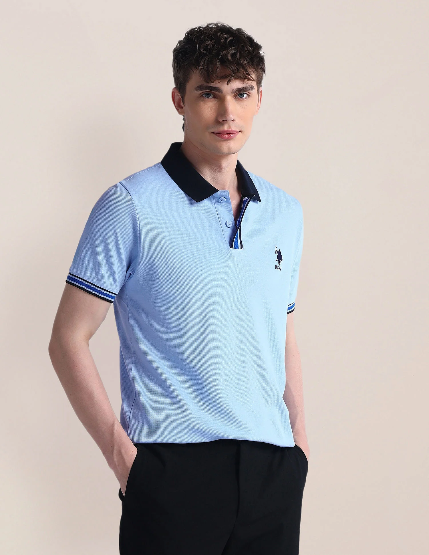 Solid Short Sleeve Polo Shirt