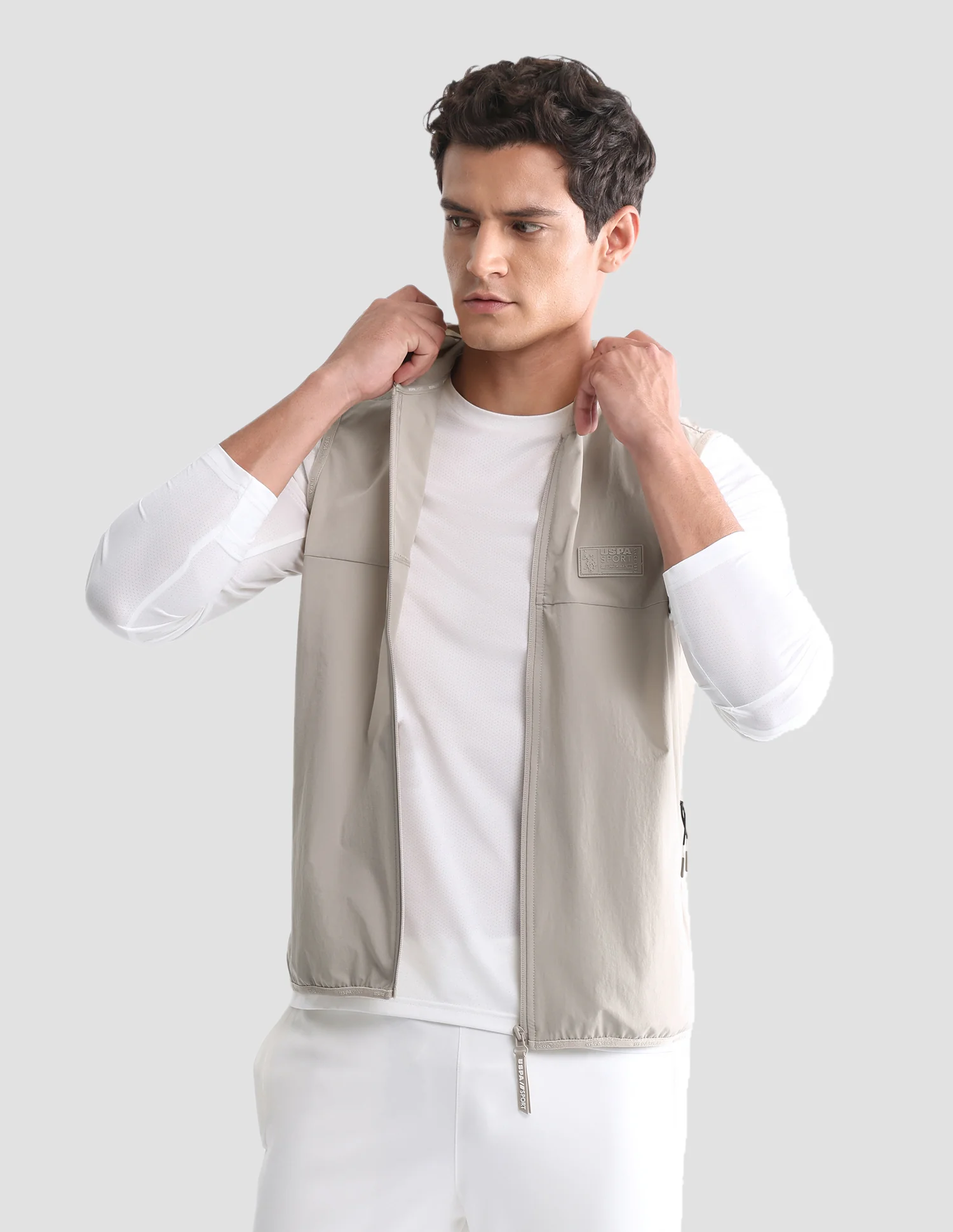 Solid Sleeveless Active Jacket