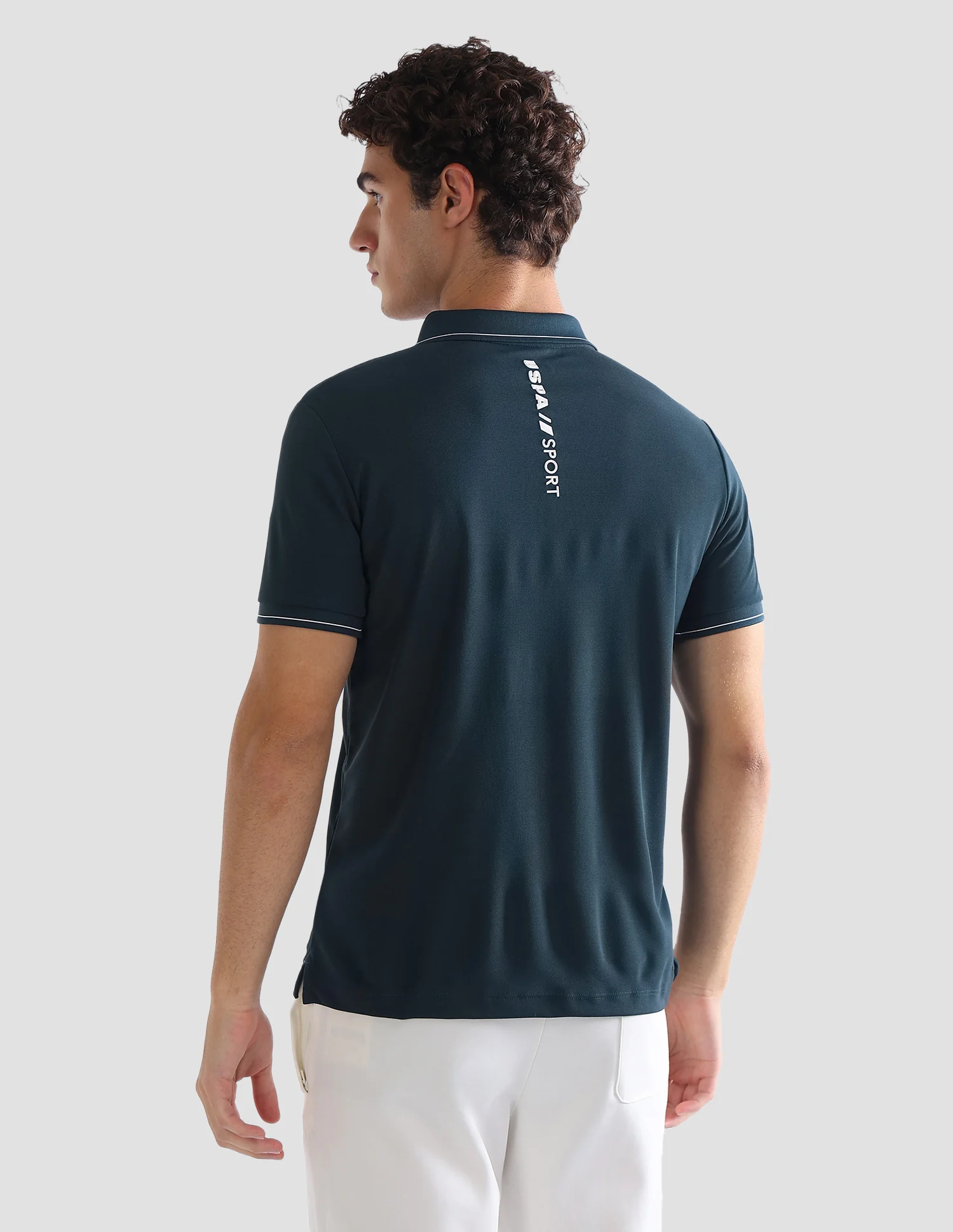 Solid Slim Fit Active Polo Shirt - Image 5