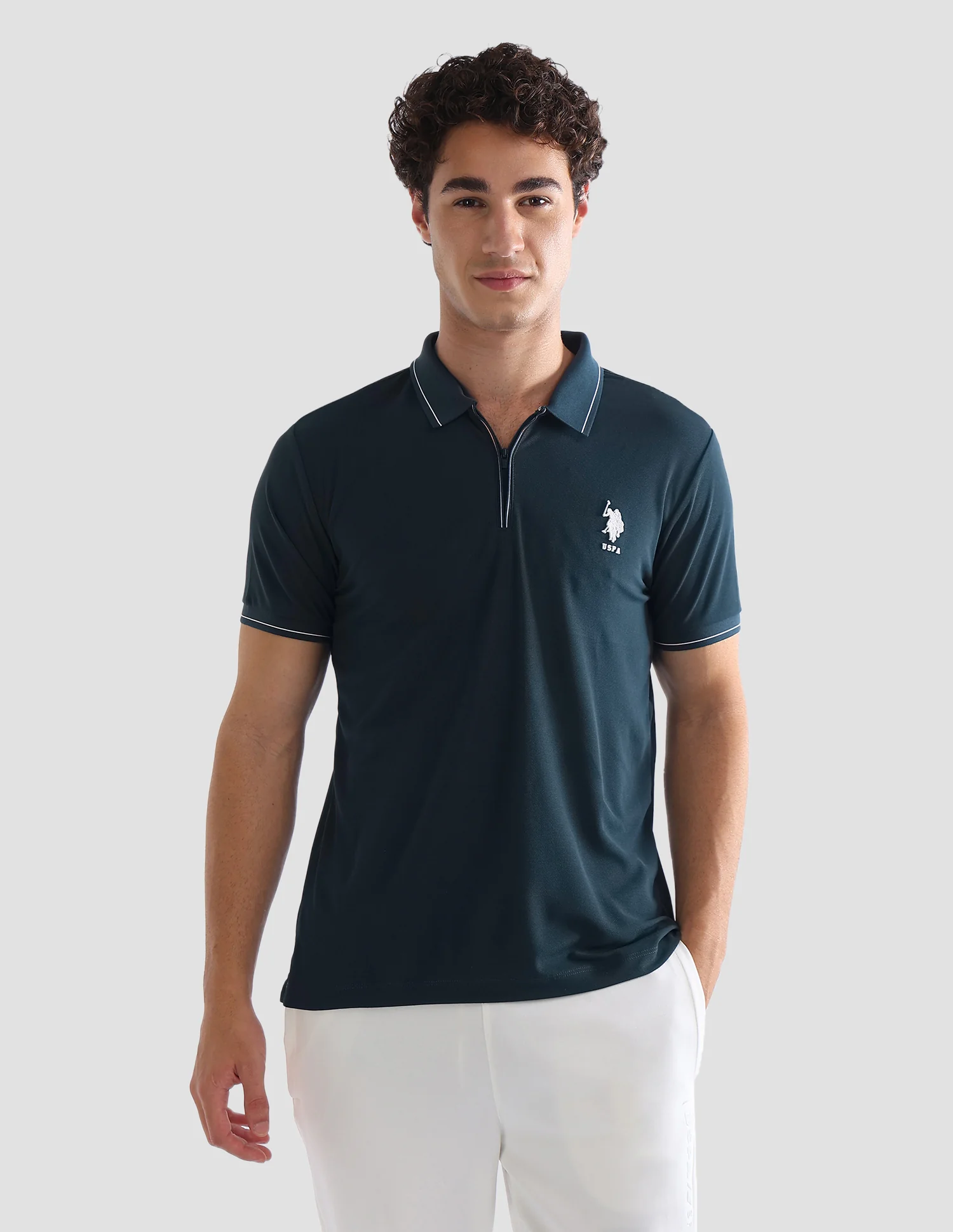 Solid Slim Fit Active Polo Shirt - Image 6