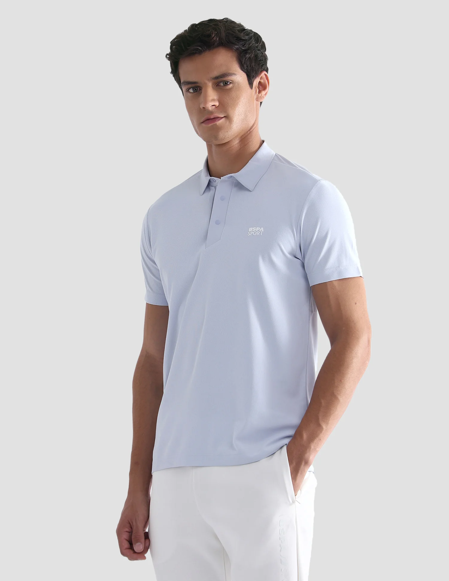 Solid Slim Fit Active Polo Shirt - Image 4
