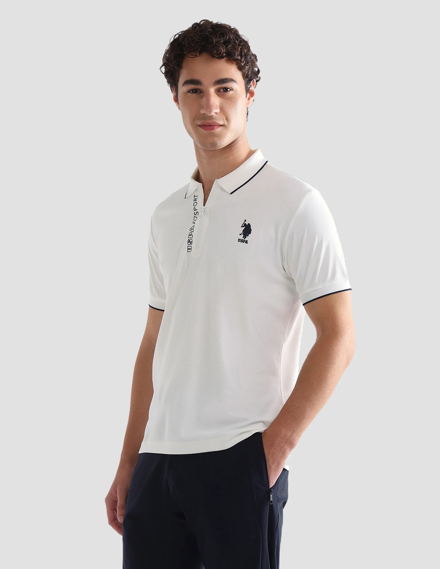 Solid Slim Fit Active Polo Shirt - Image 4