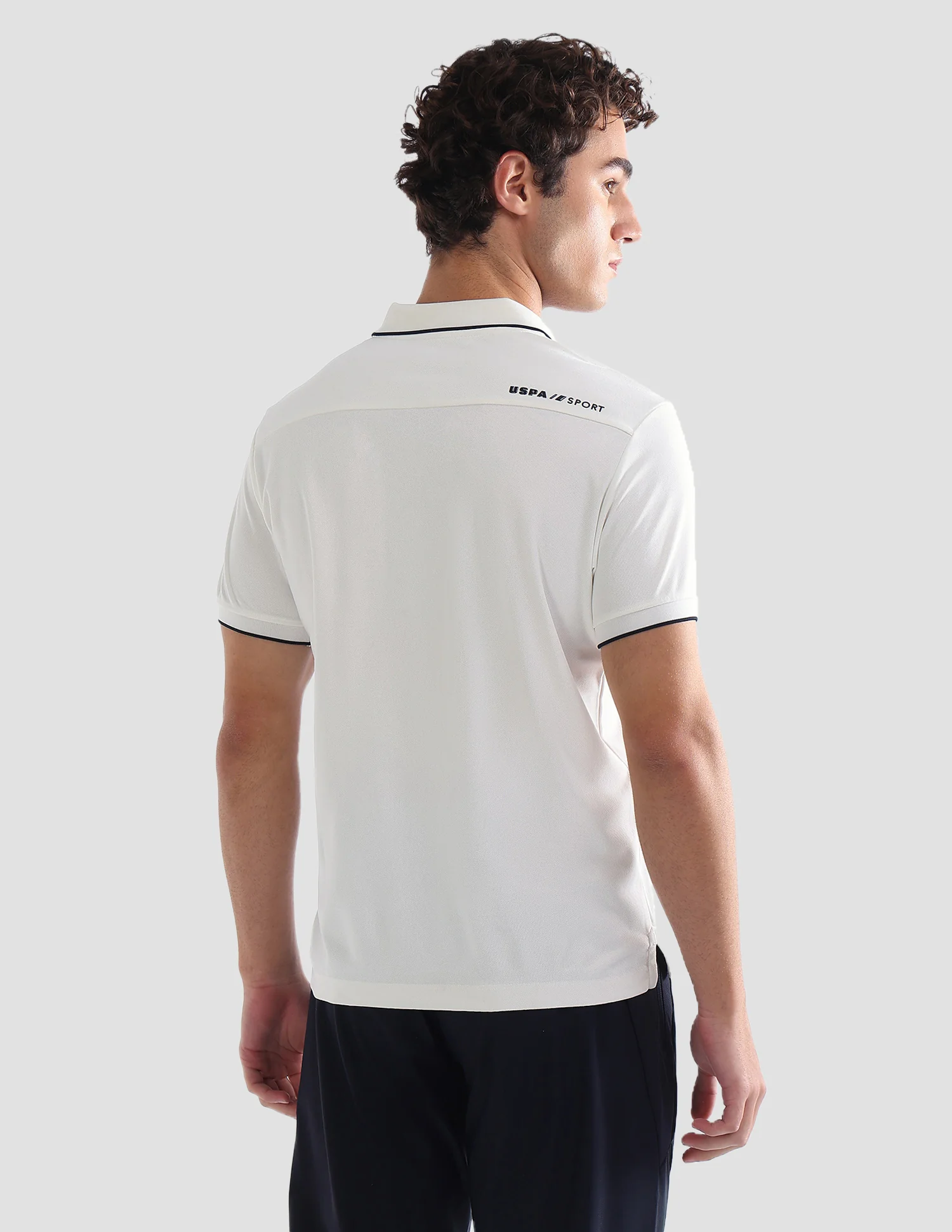 Solid Slim Fit Active Polo Shirt - Image 5