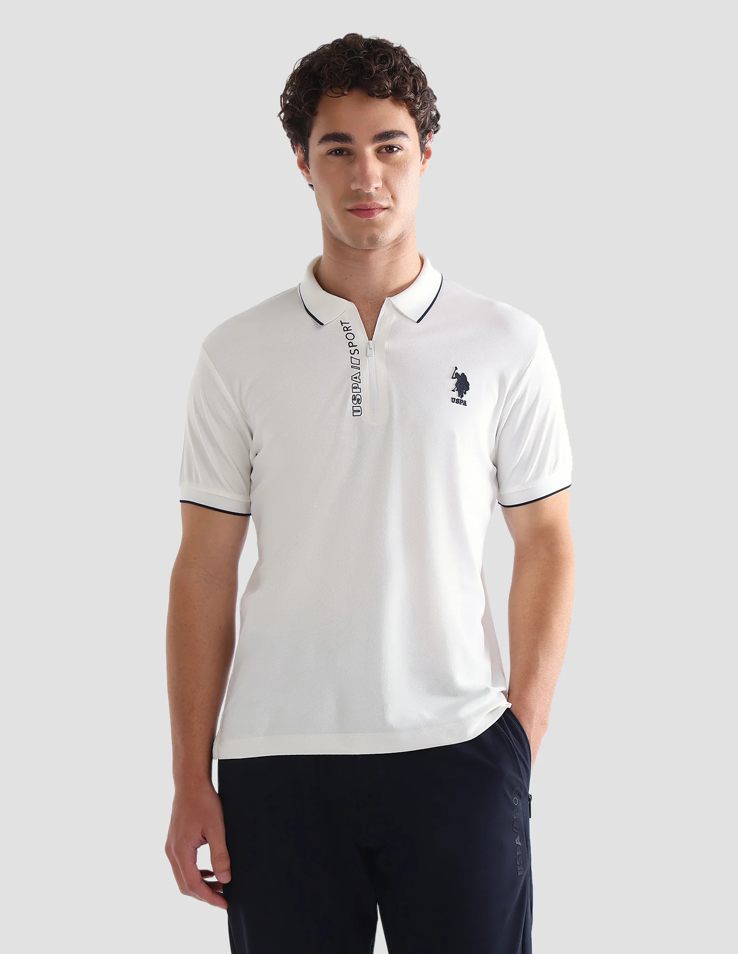 Solid Slim Fit Active Polo Shirt - Image 6