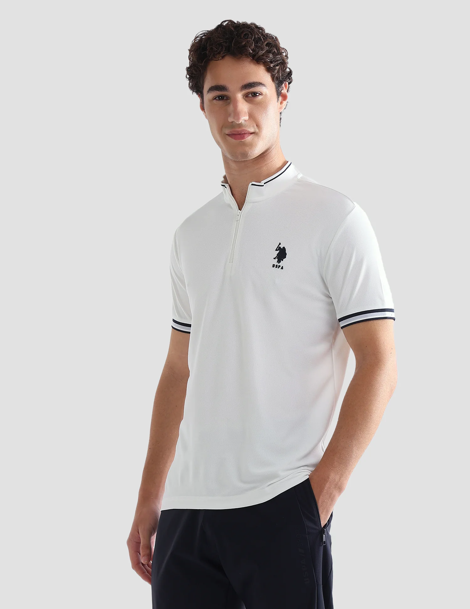 Solid Slim Fit Active Polo Shirt - Image 4
