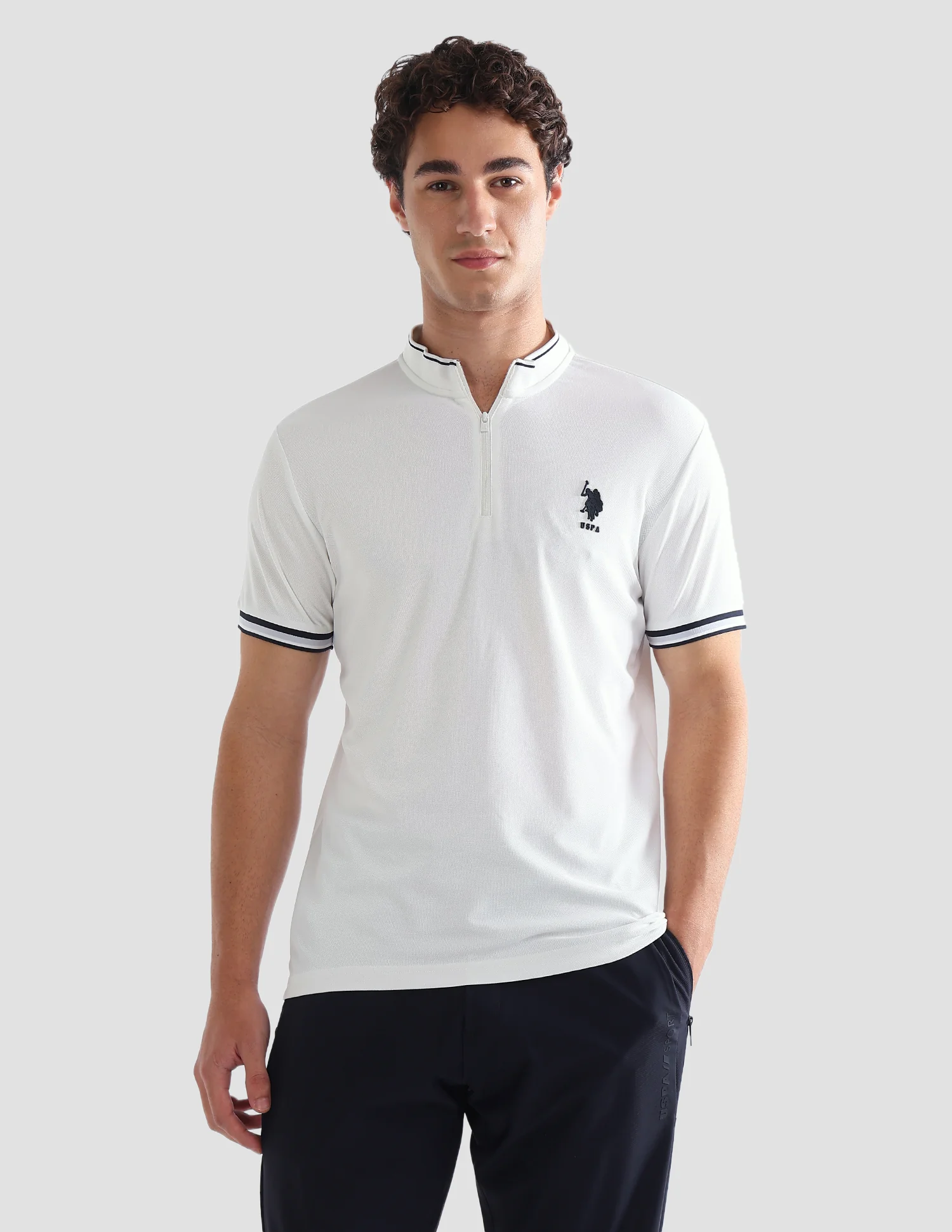Solid Slim Fit Active Polo Shirt - Image 6