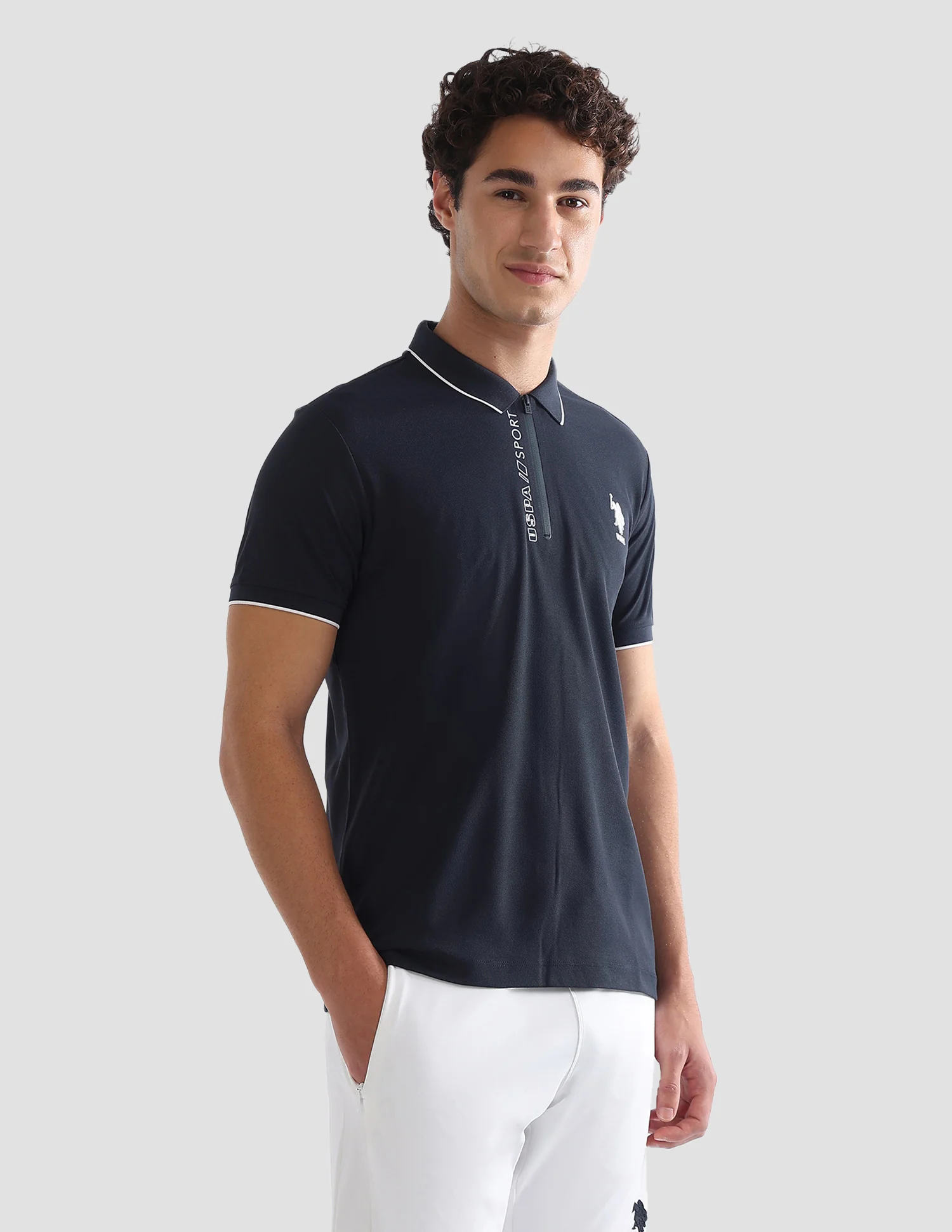 Solid Slim Fit Active Polo Shirt - Image 4