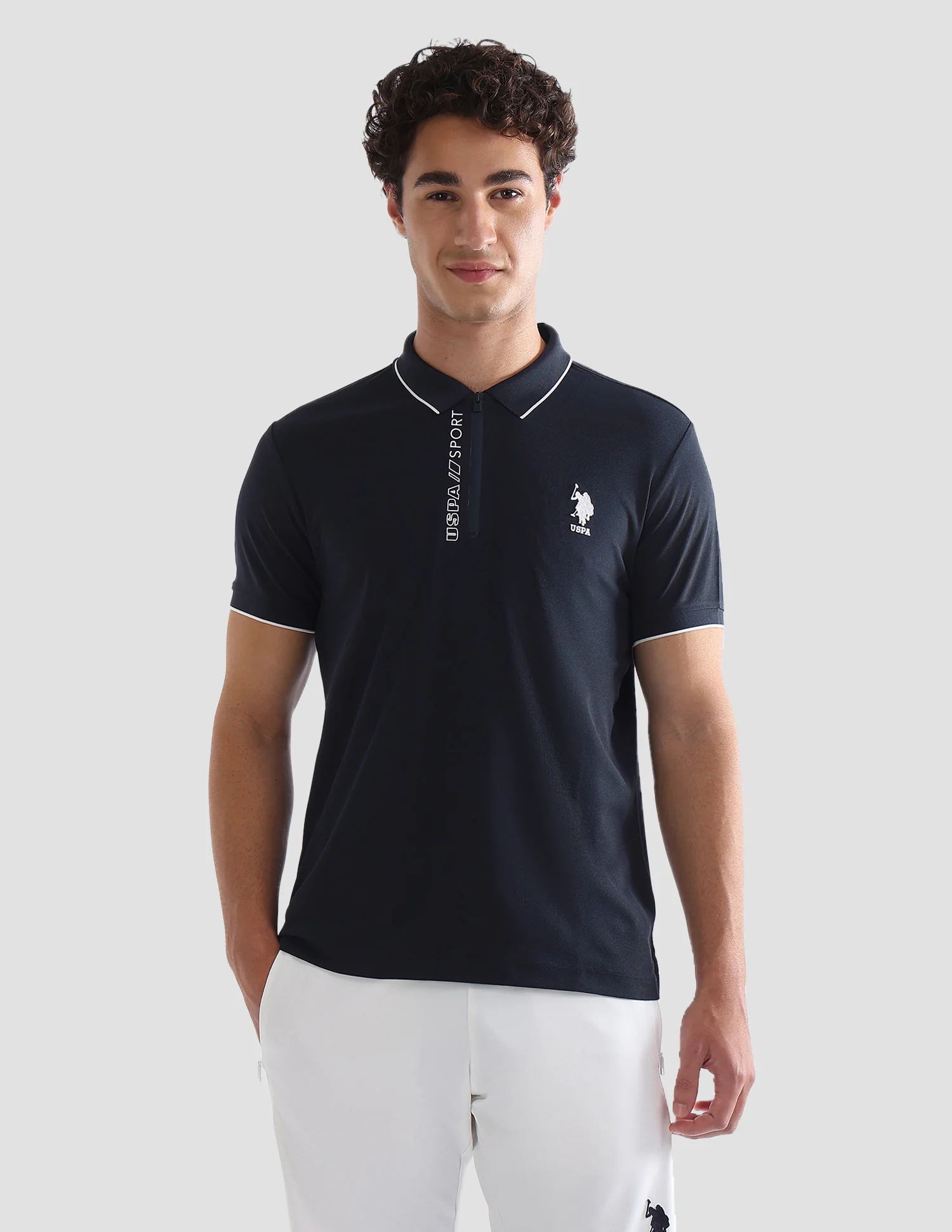 Solid Slim Fit Active Polo Shirt - Image 6