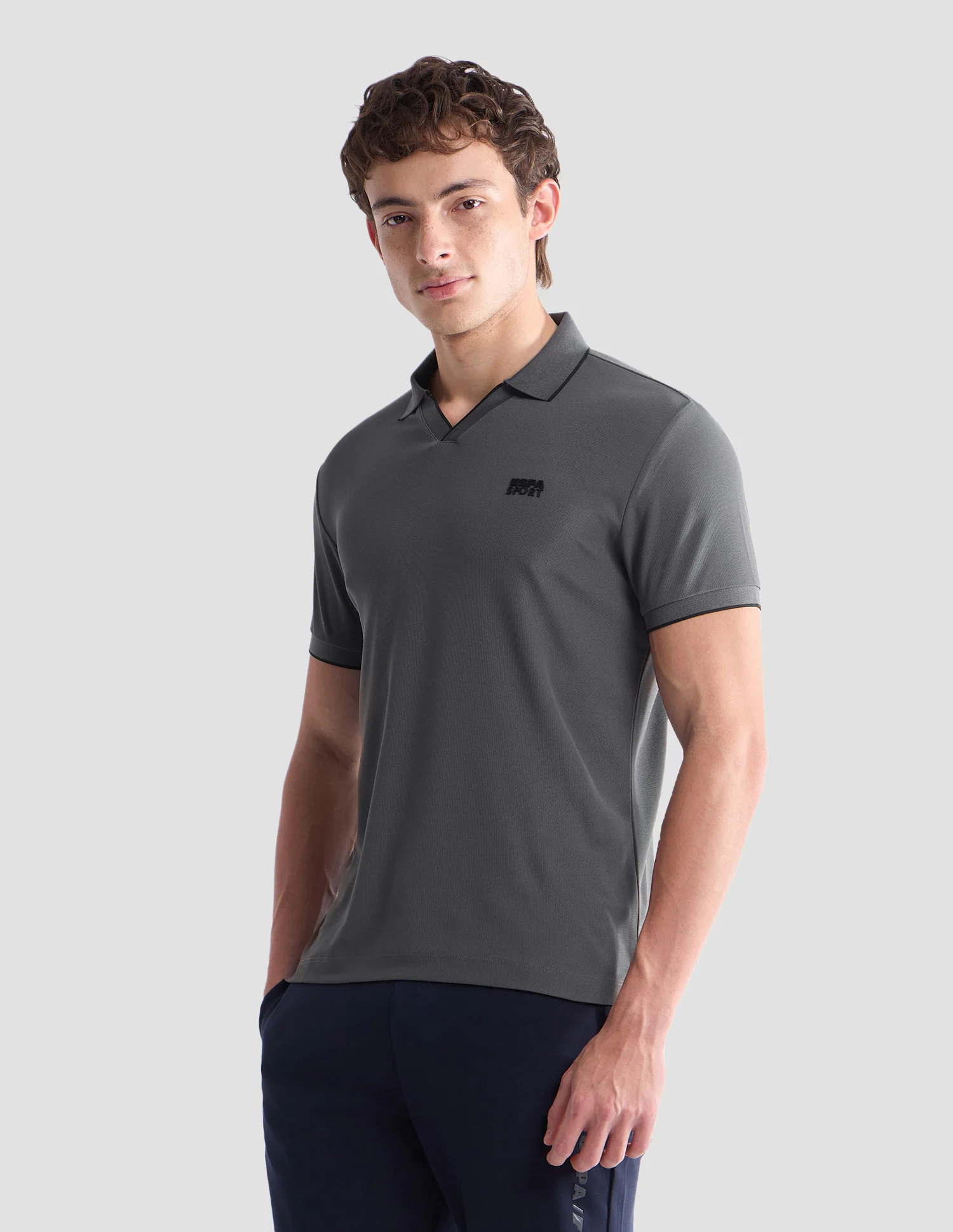 Solid Slim Fit Active Polo Shirt - Image 4