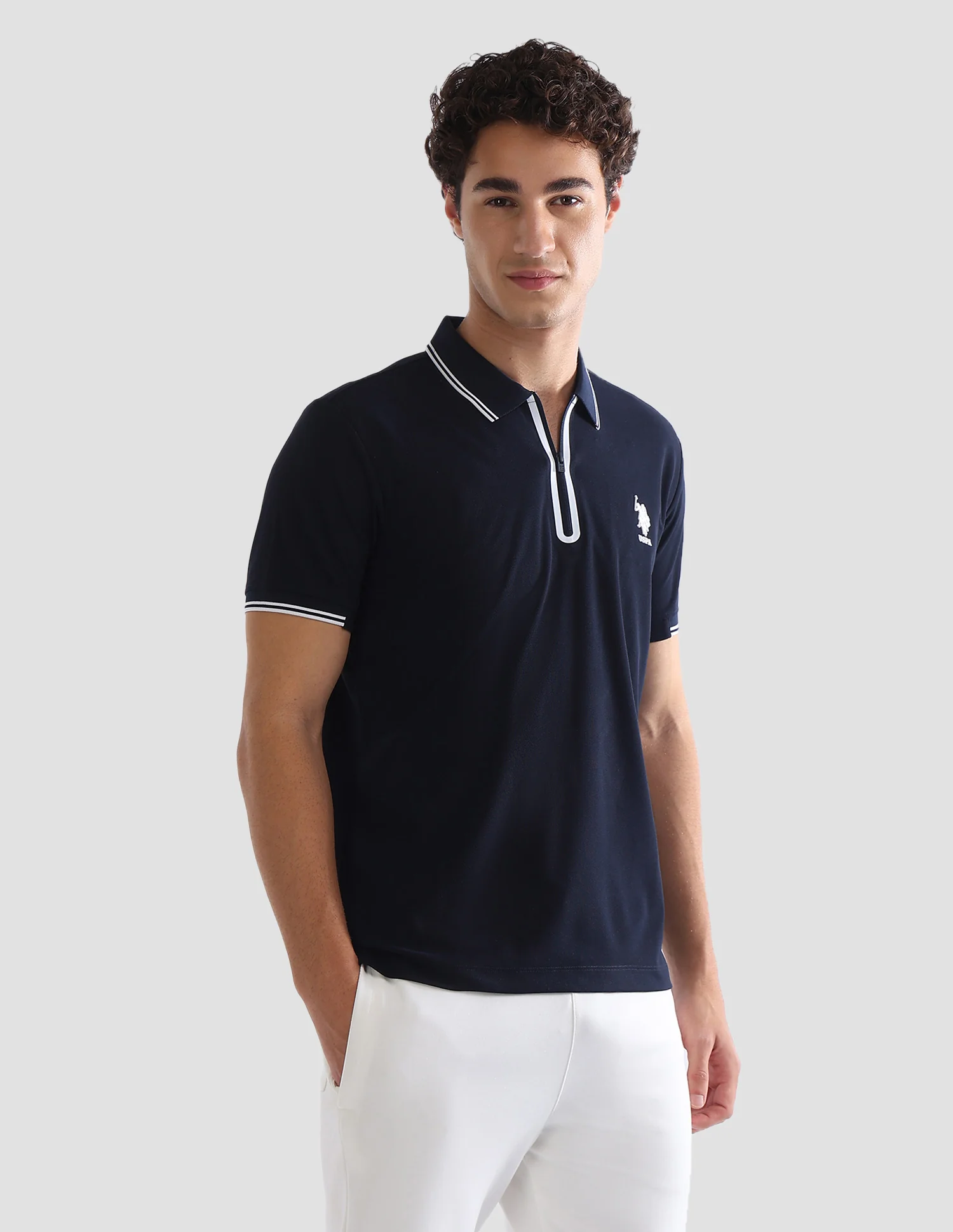 Solid Slim Fit Active Polo Shirt - Image 4