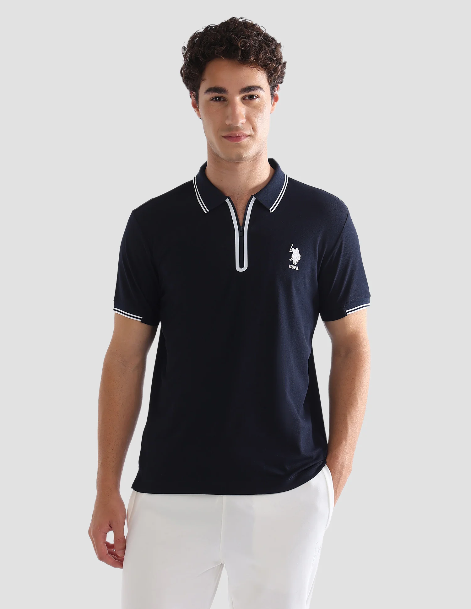 Solid Slim Fit Active Polo Shirt - Image 6