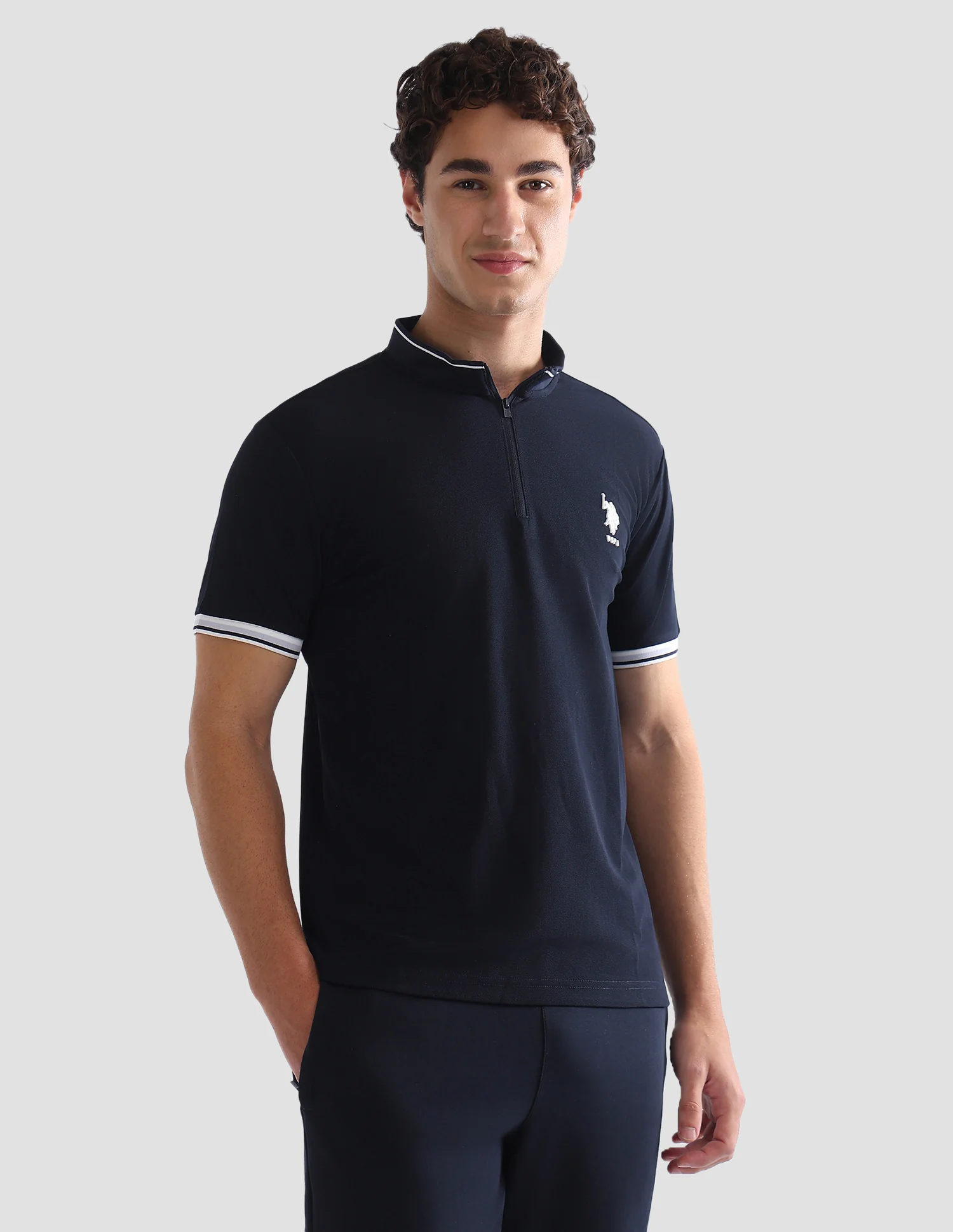 Solid Slim Fit Active Polo Shirt - Image 4