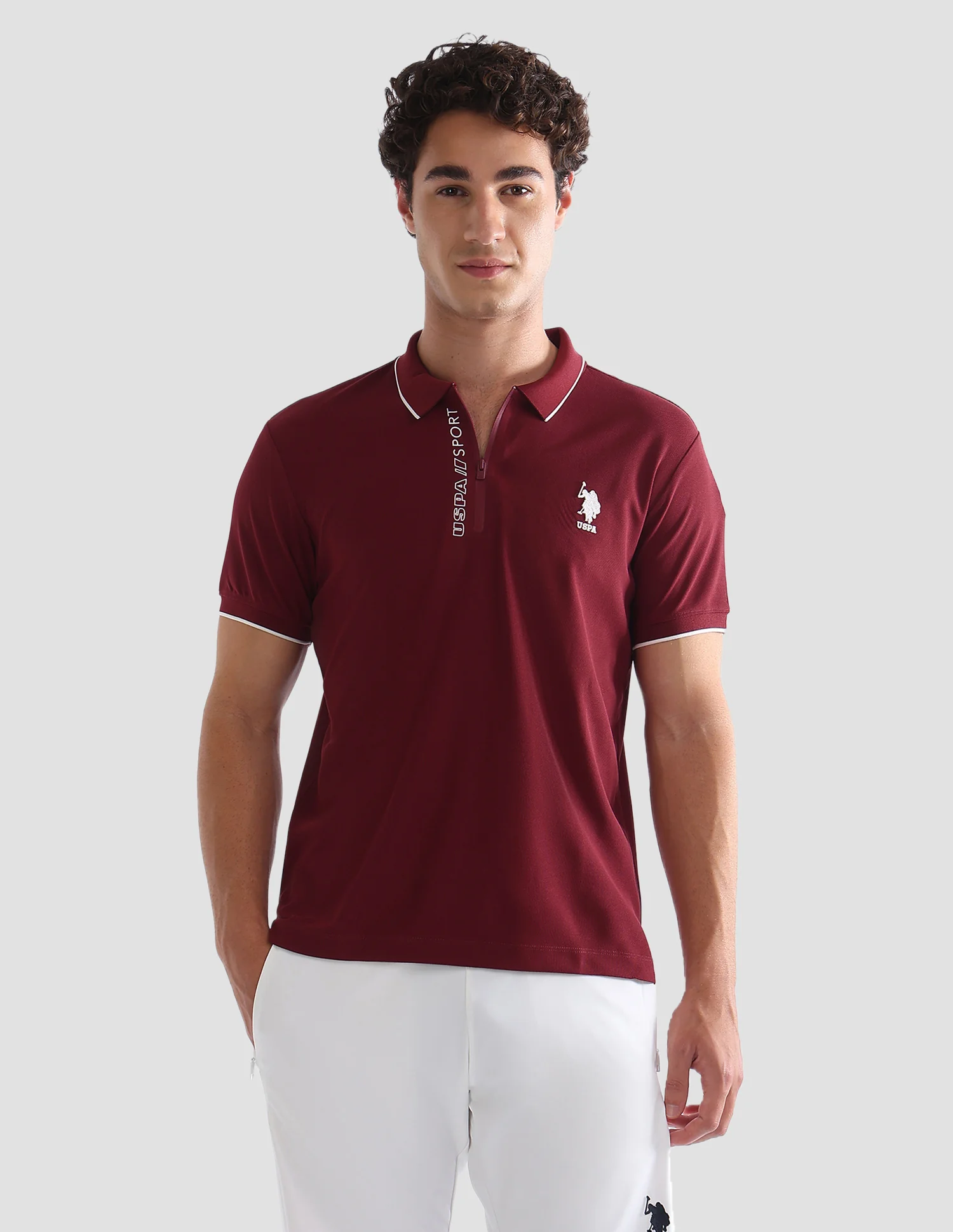 Solid Slim Fit Active Polo Shirt - Image 6