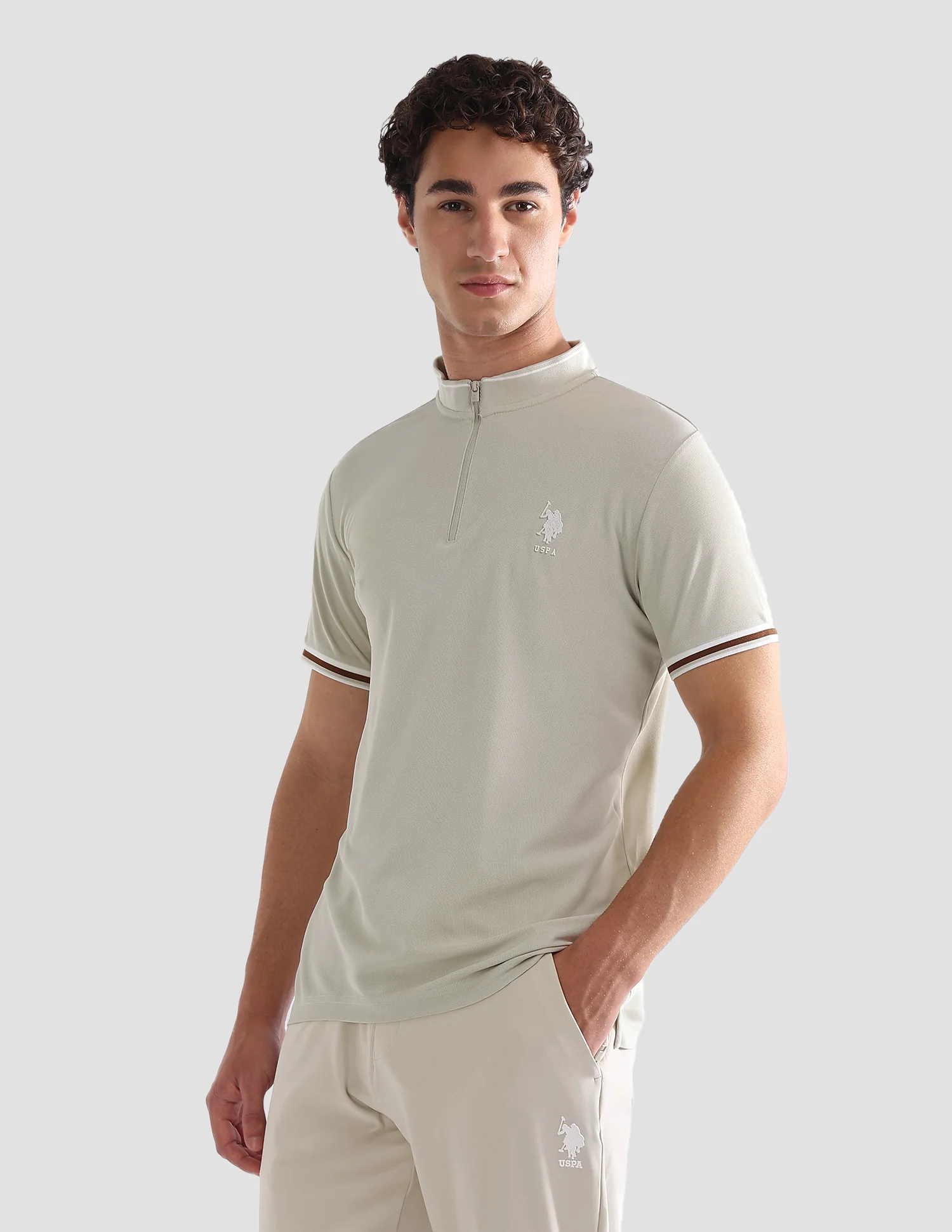 Solid Slim Fit Active Polo Shirt - Image 4