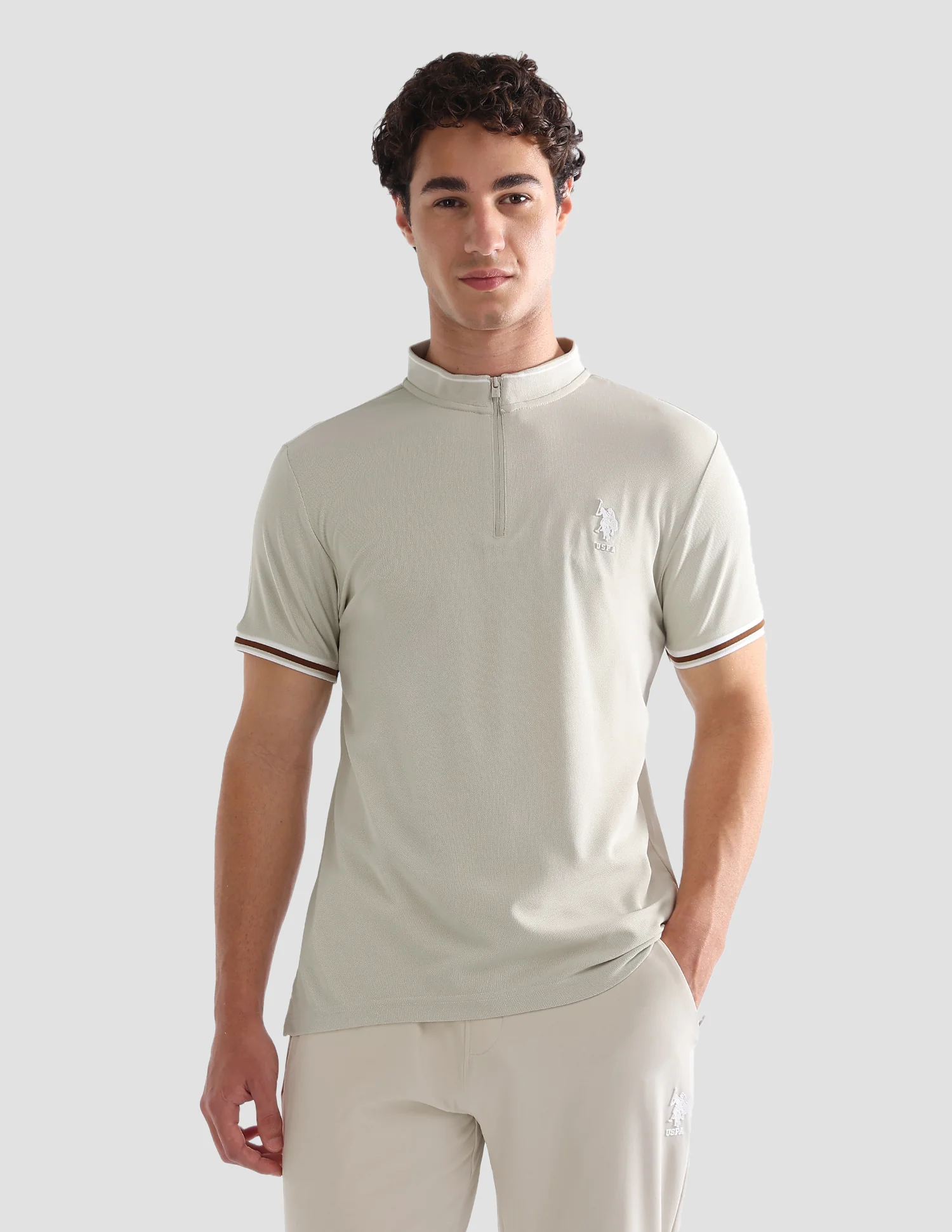 Solid Slim Fit Active Polo Shirt - Image 6