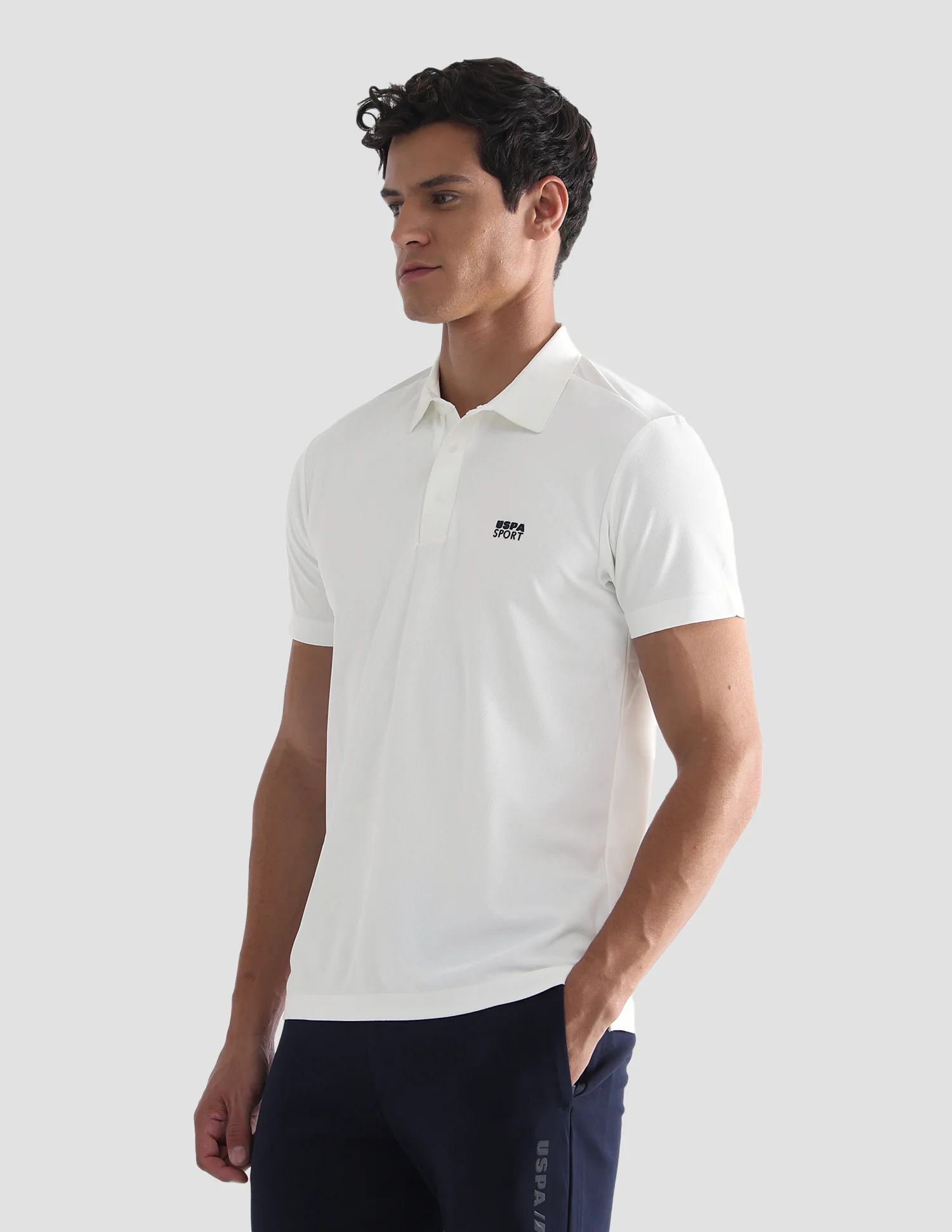 Solid Slim Fit Active Polo Shirt - Image 4