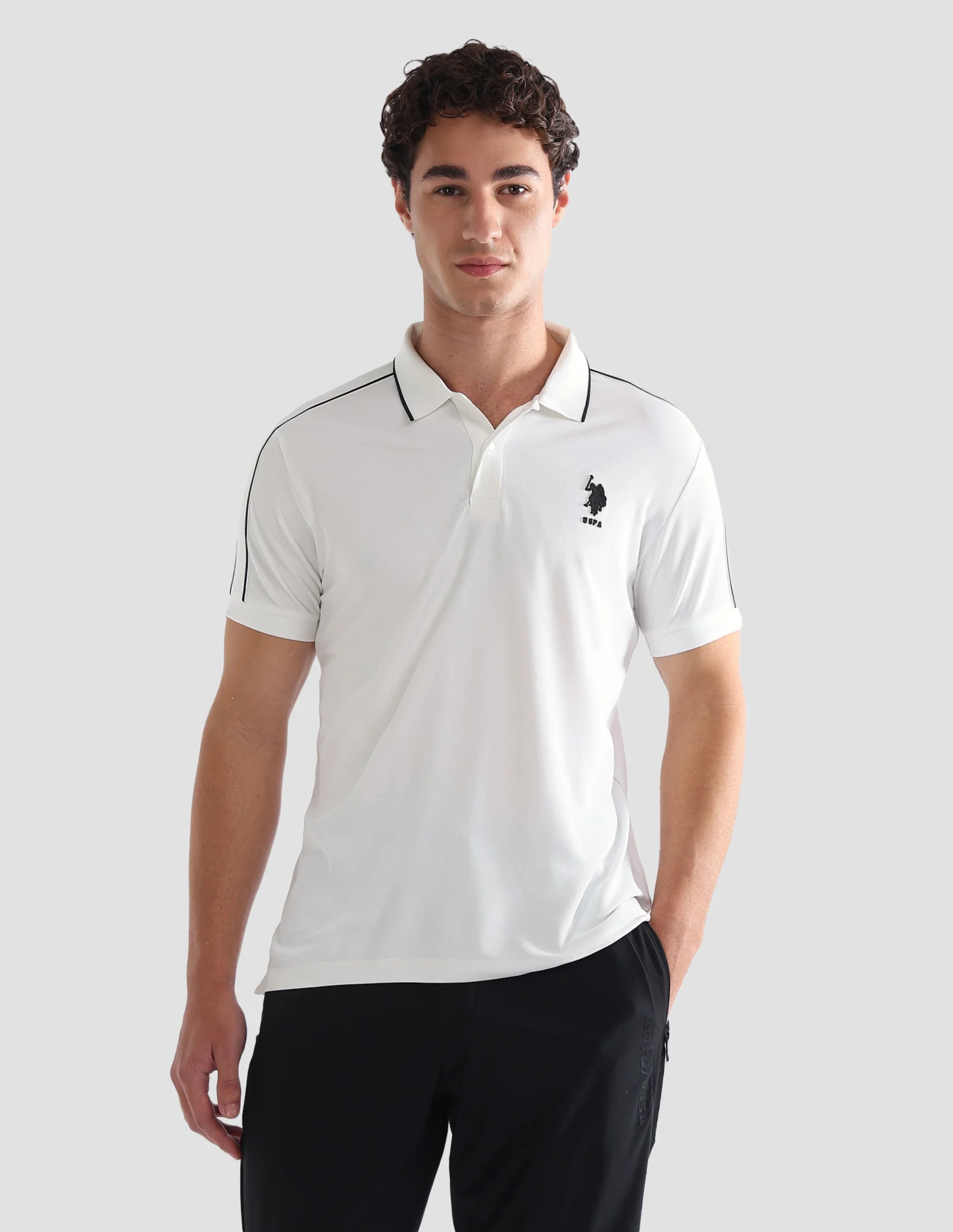 Solid Slim Fit Active Polo Shirt - Image 6
