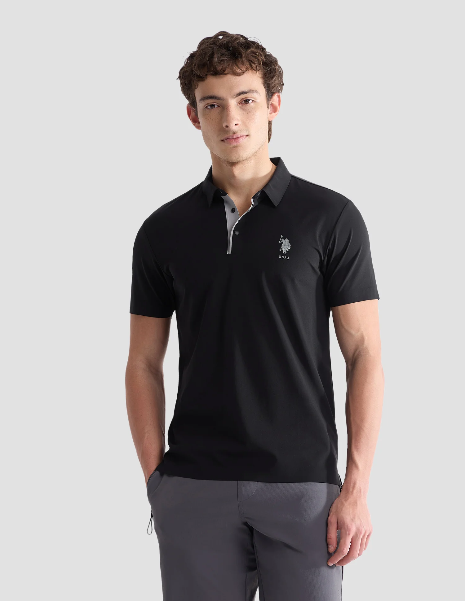 Solid Slim Fit Active Polo Shirt - Image 6