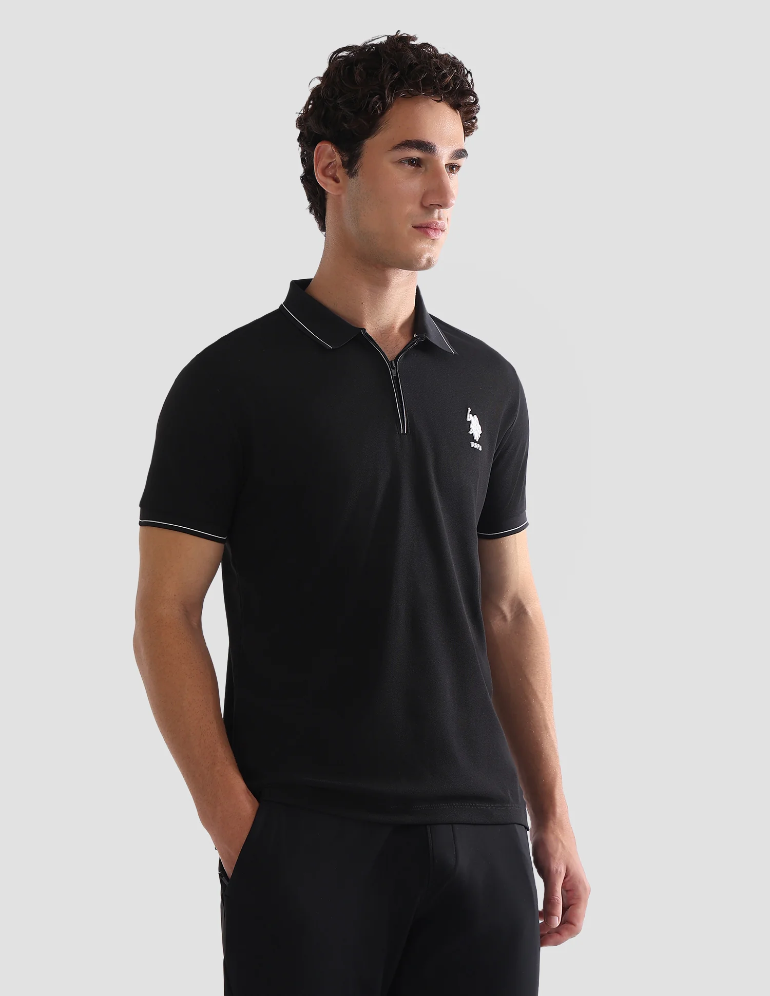 Solid Slim Fit Active Polo Shirt - Image 4