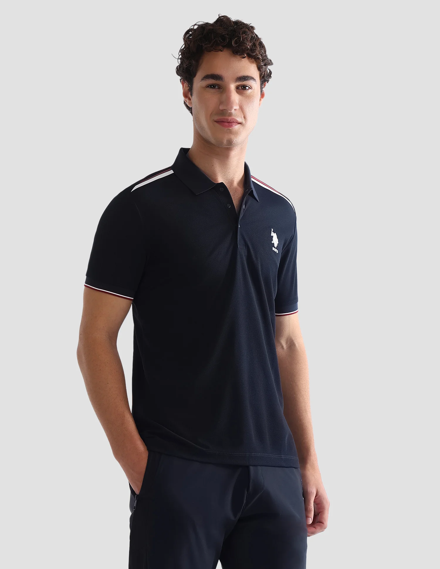 Solid Slim Fit Active Polo Shirt - Image 4