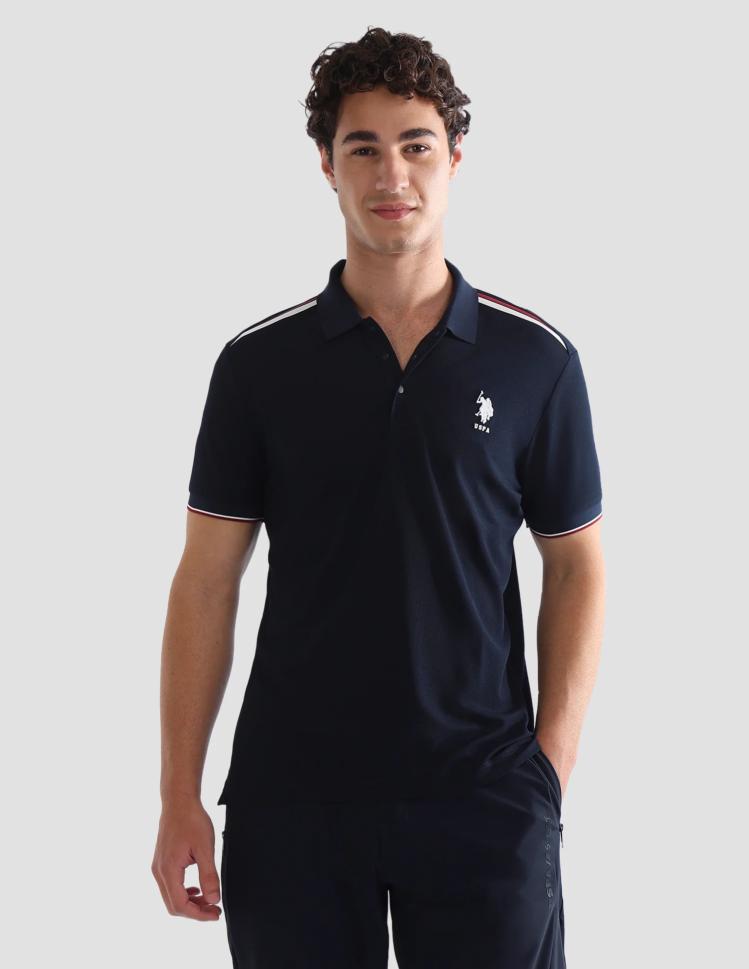 Solid Slim Fit Active Polo Shirt - Image 6