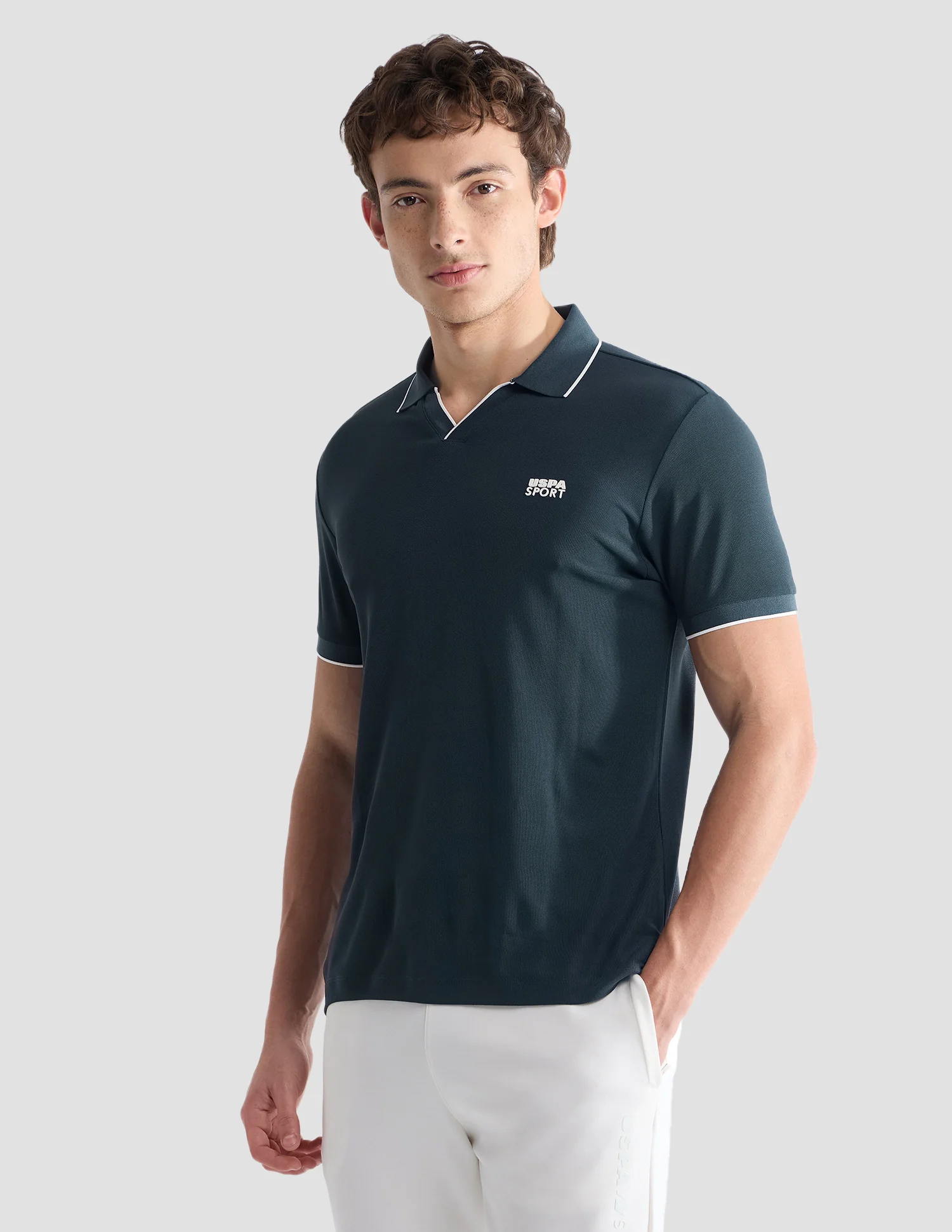 Solid Slim Fit Active Polo Shirt - Image 4