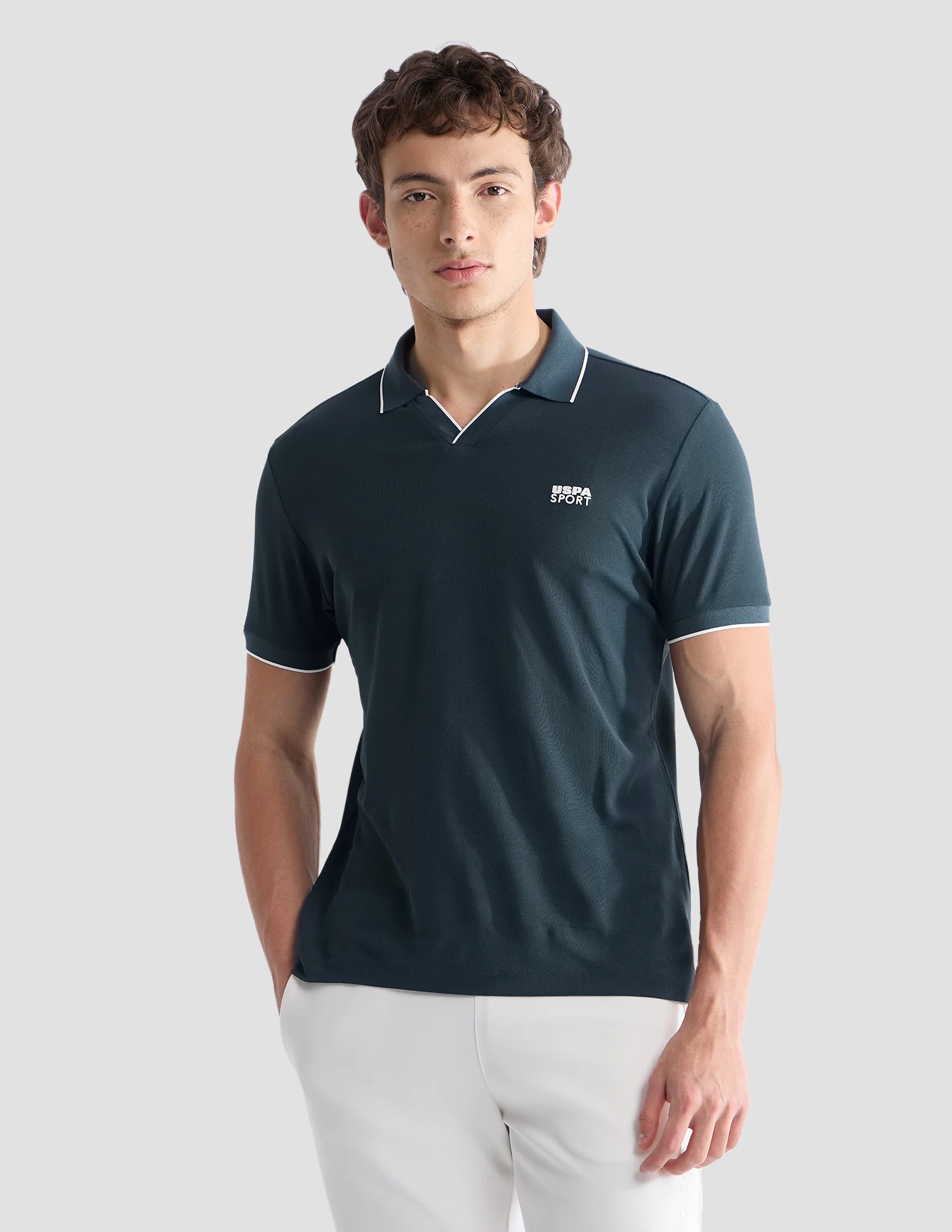 Solid Slim Fit Active Polo Shirt - Image 6