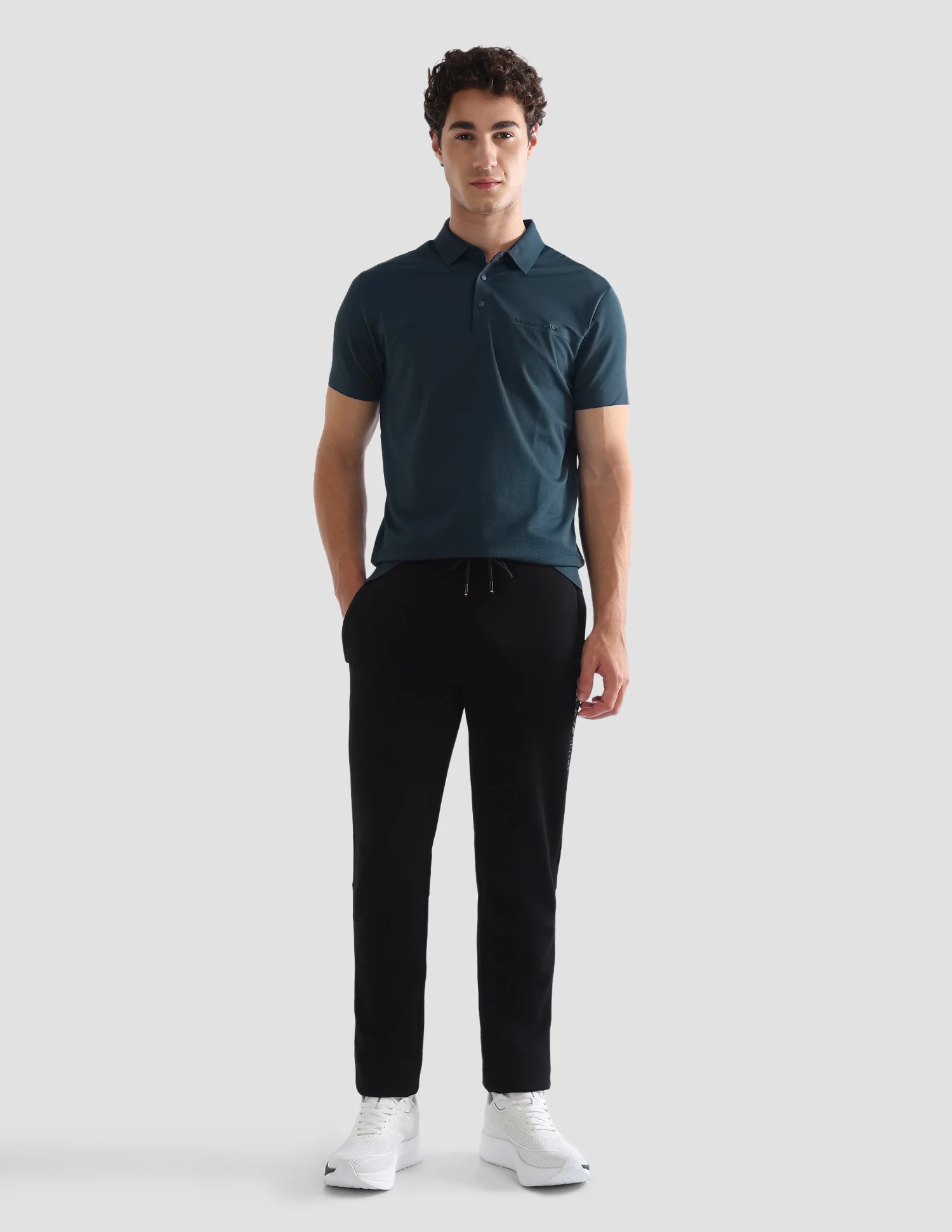 Solid Slim Fit Active Polo Shirt - Image 3