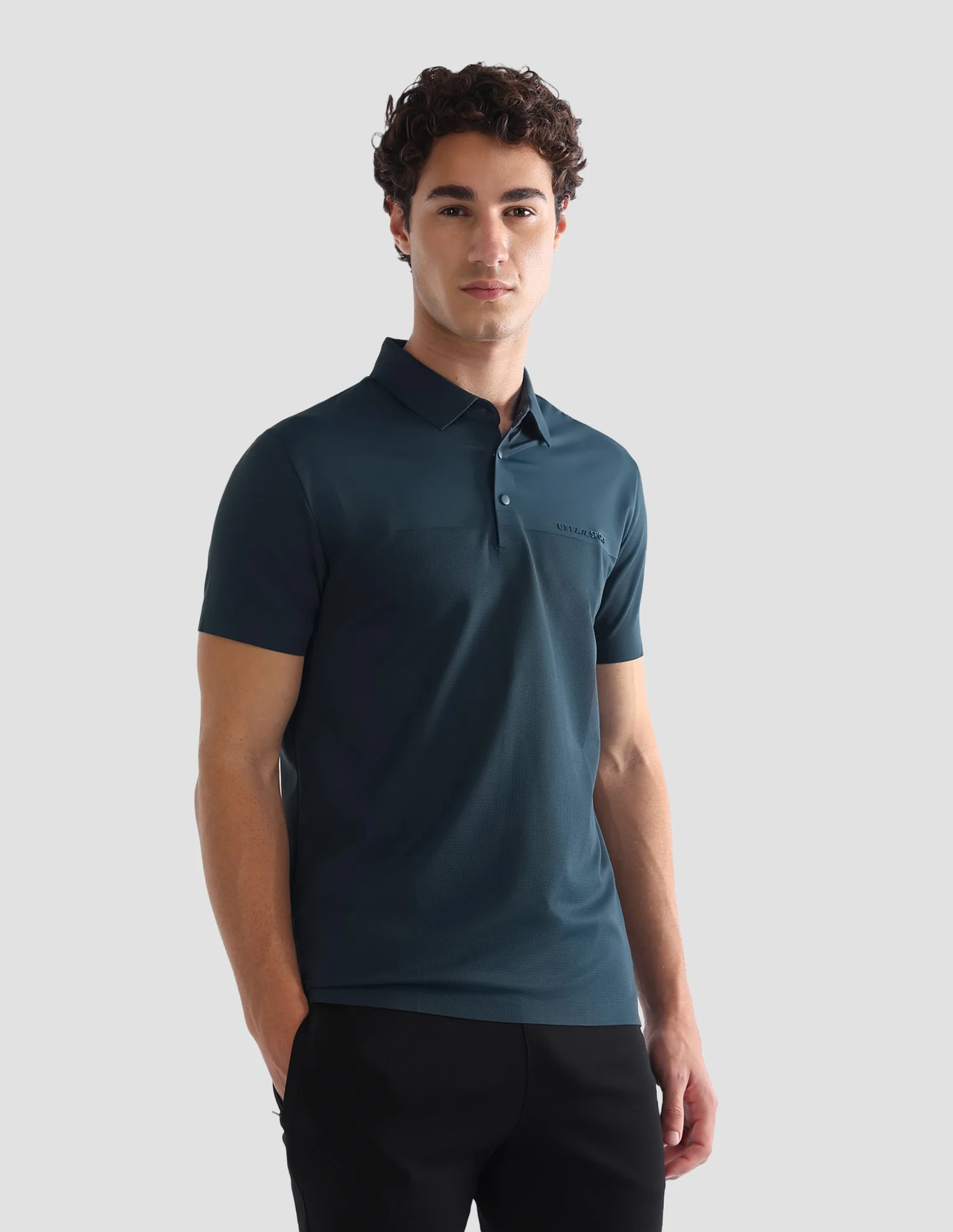 Solid Slim Fit Active Polo Shirt - Image 4
