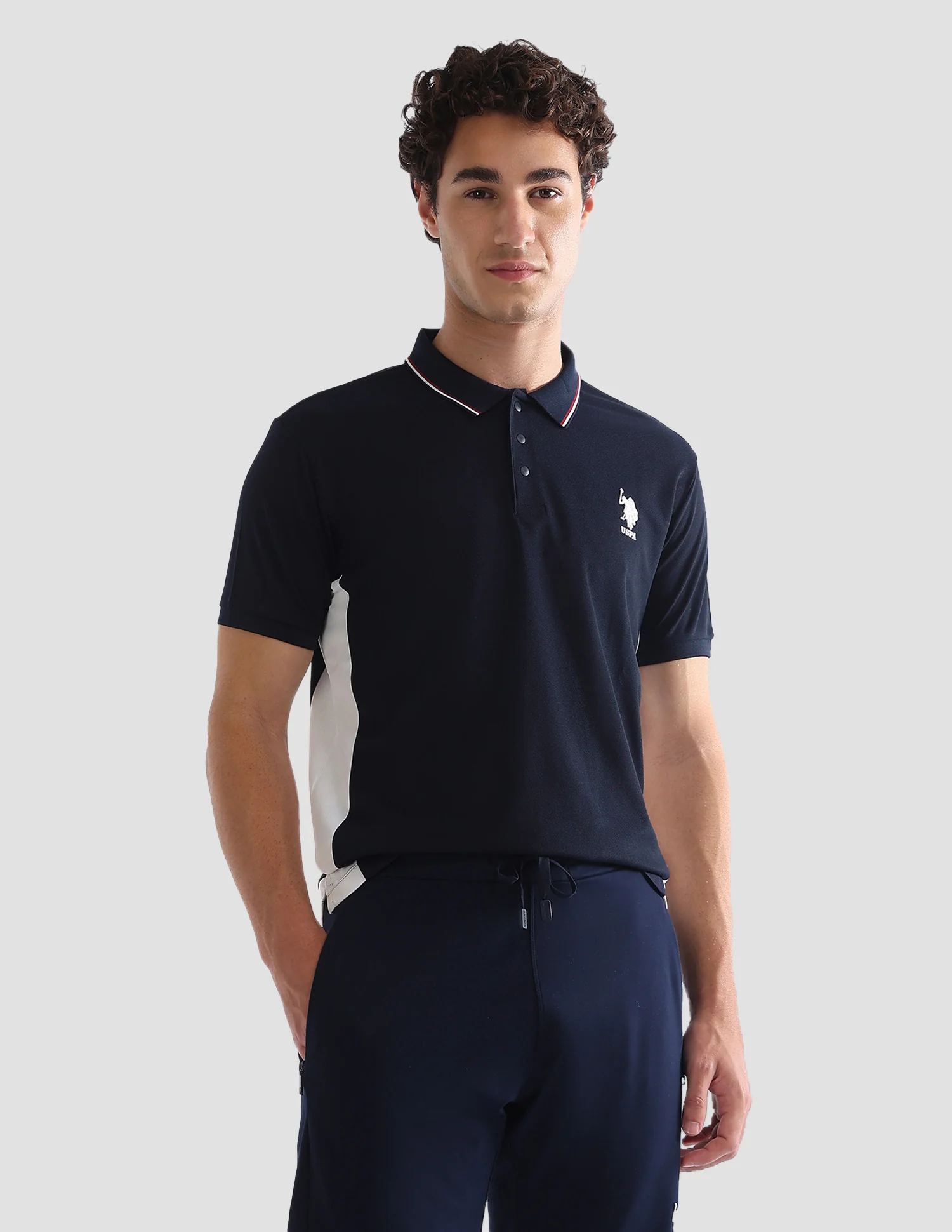 Solid Slim Fit Active Polo Shirt