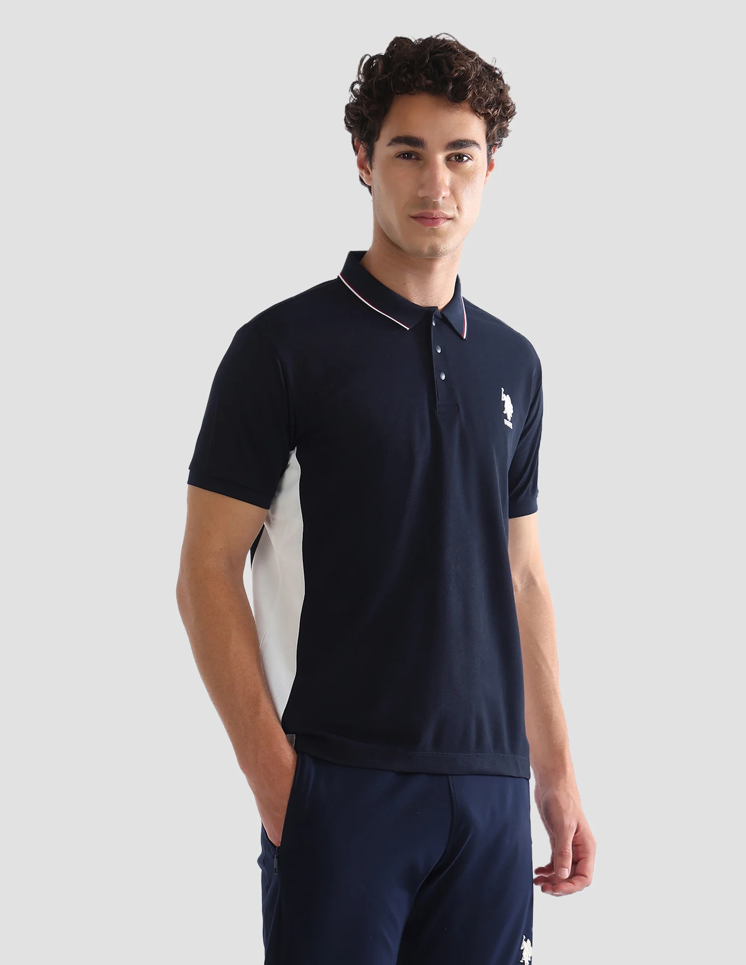 Solid Slim Fit Active Polo Shirt - Image 4