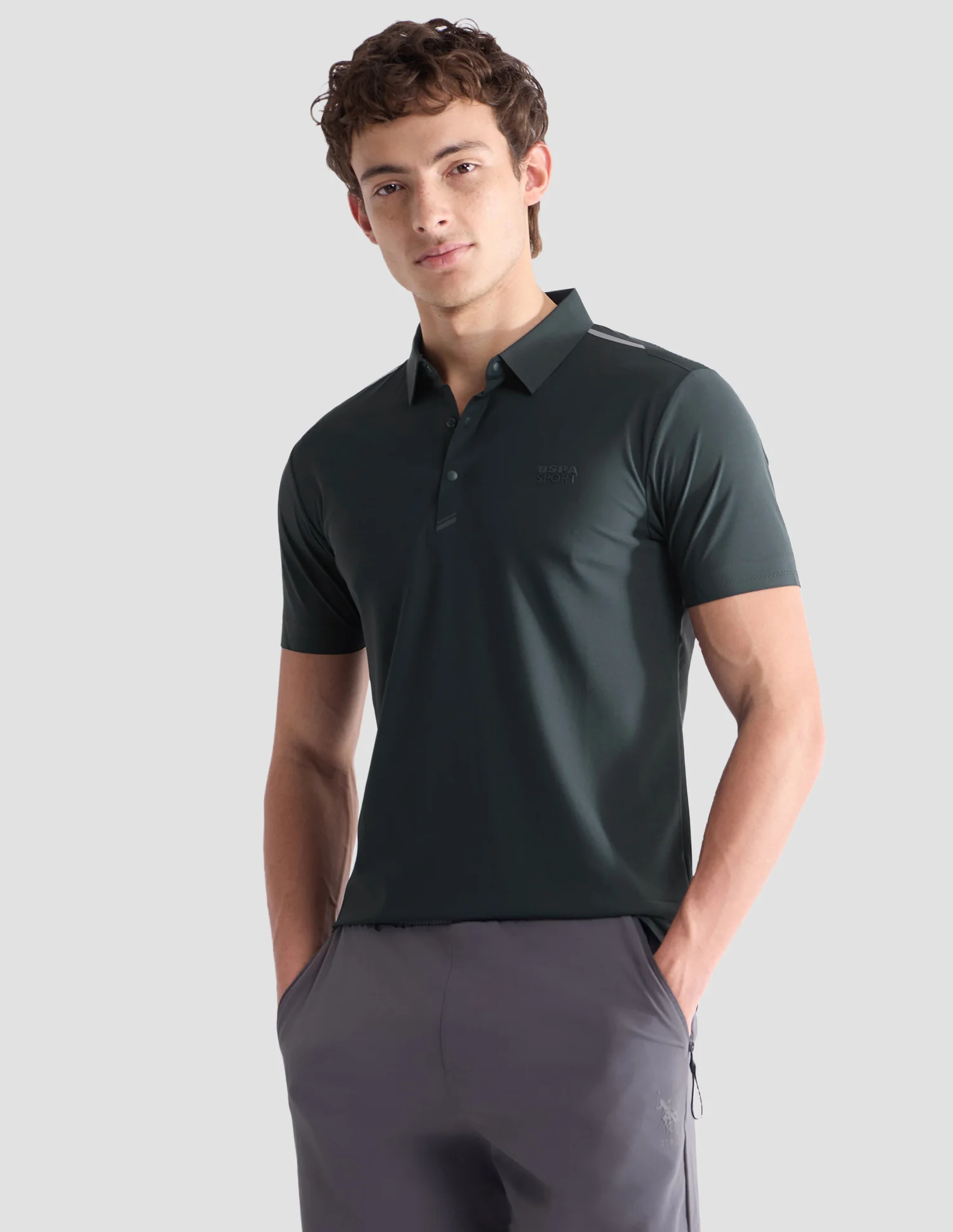 Solid Slim Fit Active Polo Shirt