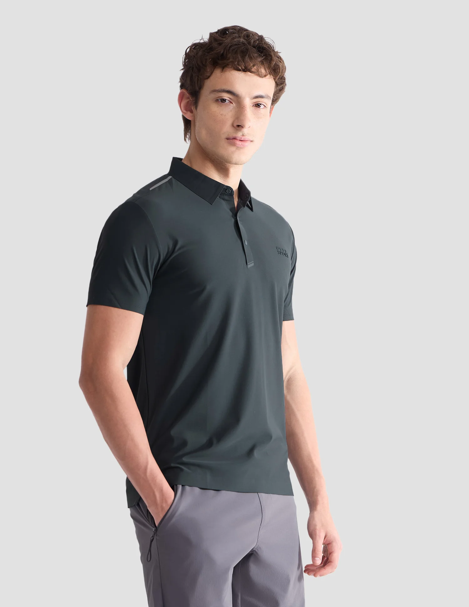 Solid Slim Fit Active Polo Shirt - Image 4