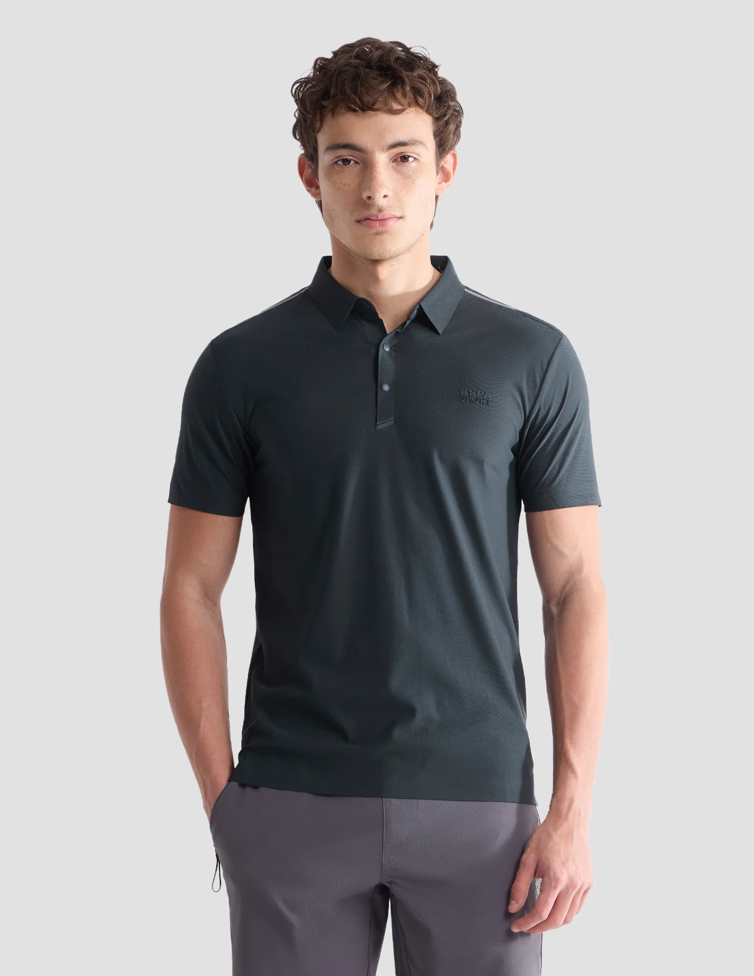 Solid Slim Fit Active Polo Shirt - Image 6