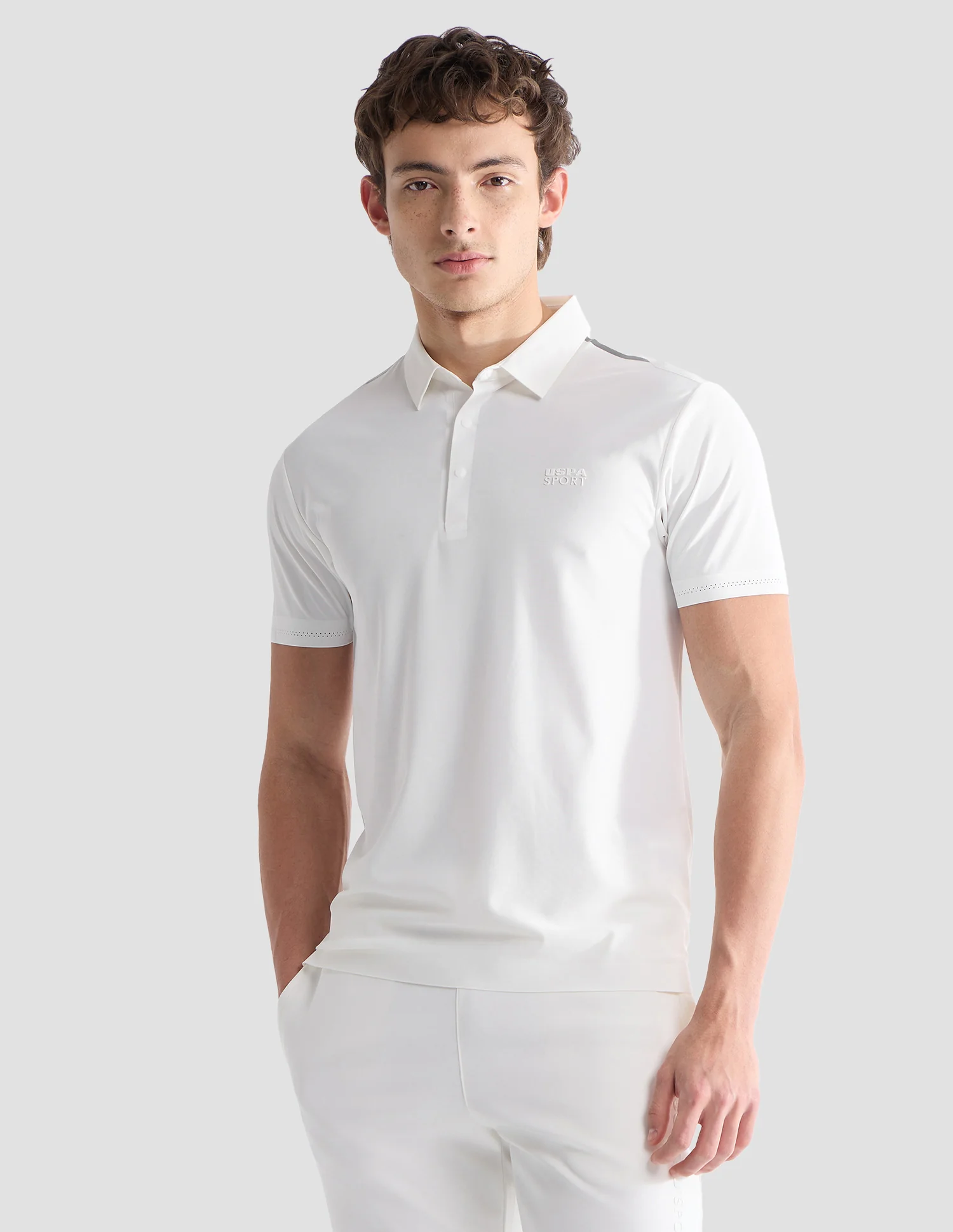 Solid Slim Fit Active Polo Shirt